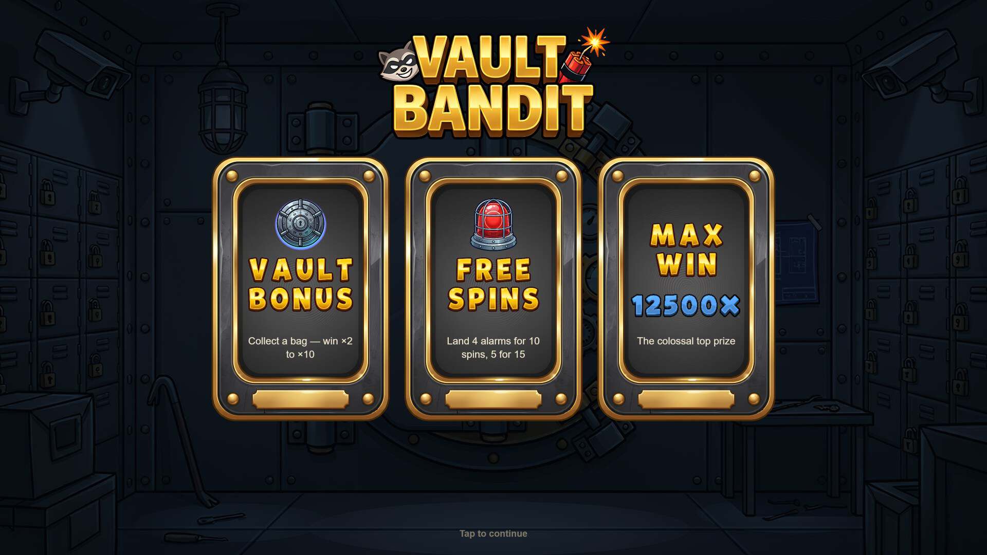 Vault Bandit slot intro screen