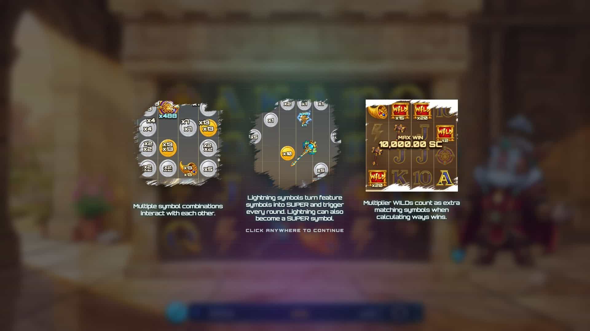 Gods of Fortune slot intro screen