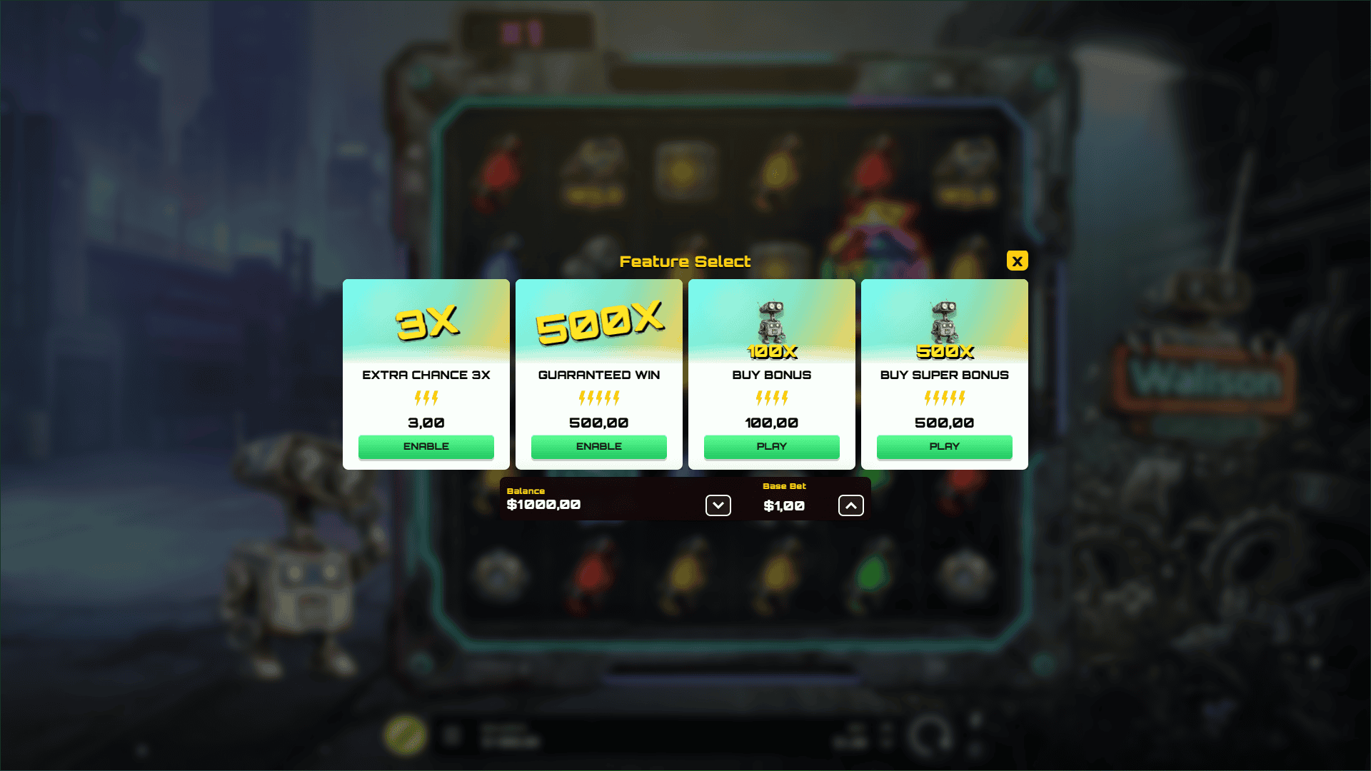 Walison Blitz bonus buy menu