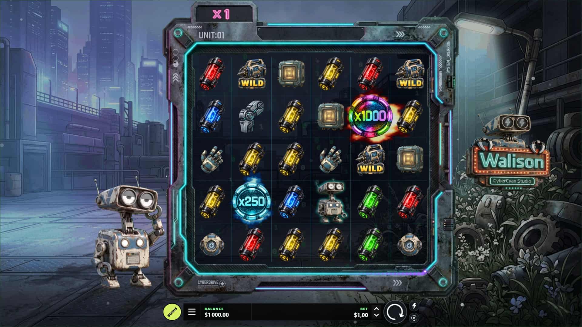 Walison Blitz slot gameplay reels