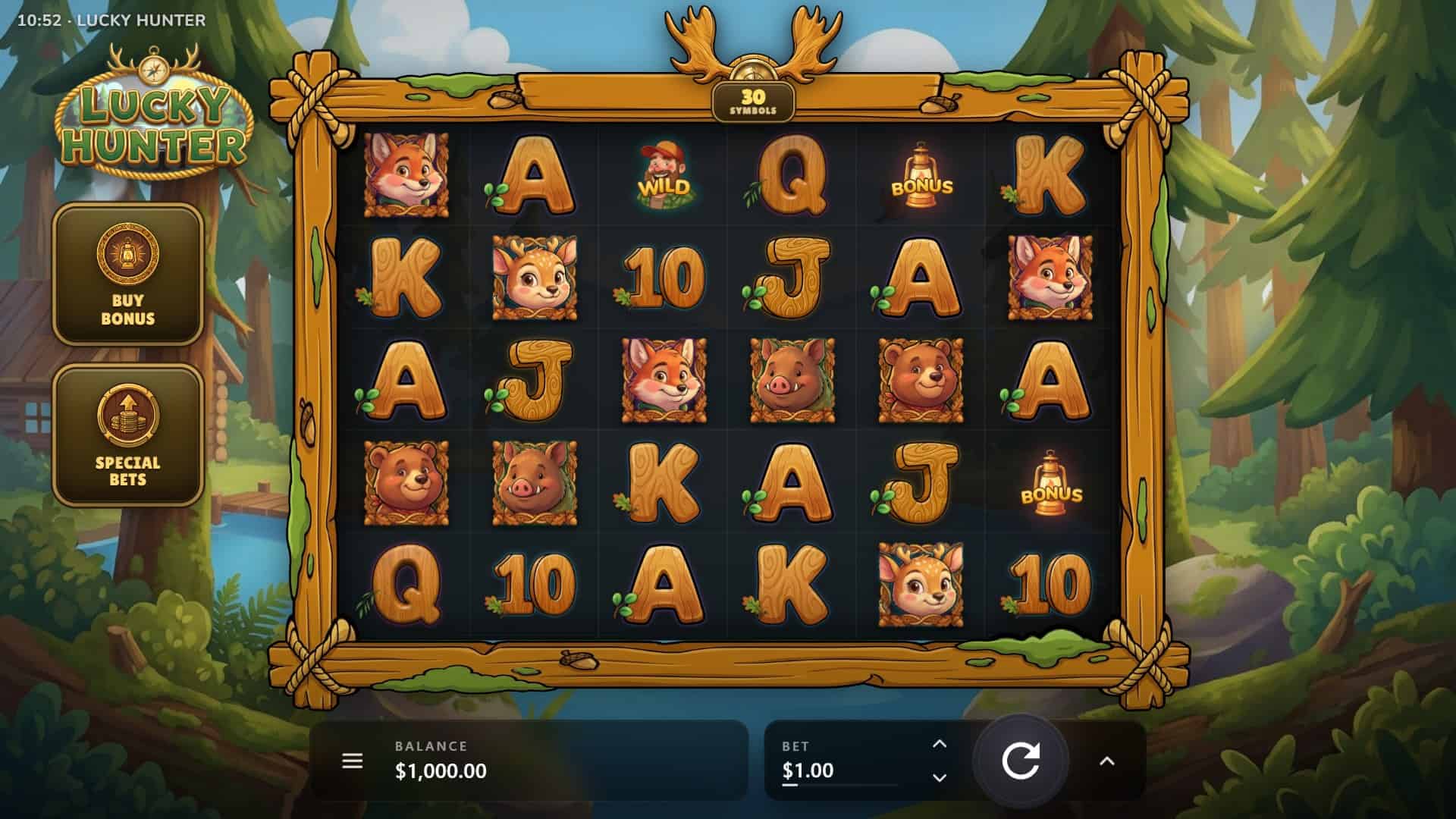 Lucky Hunter slot gameplay reels