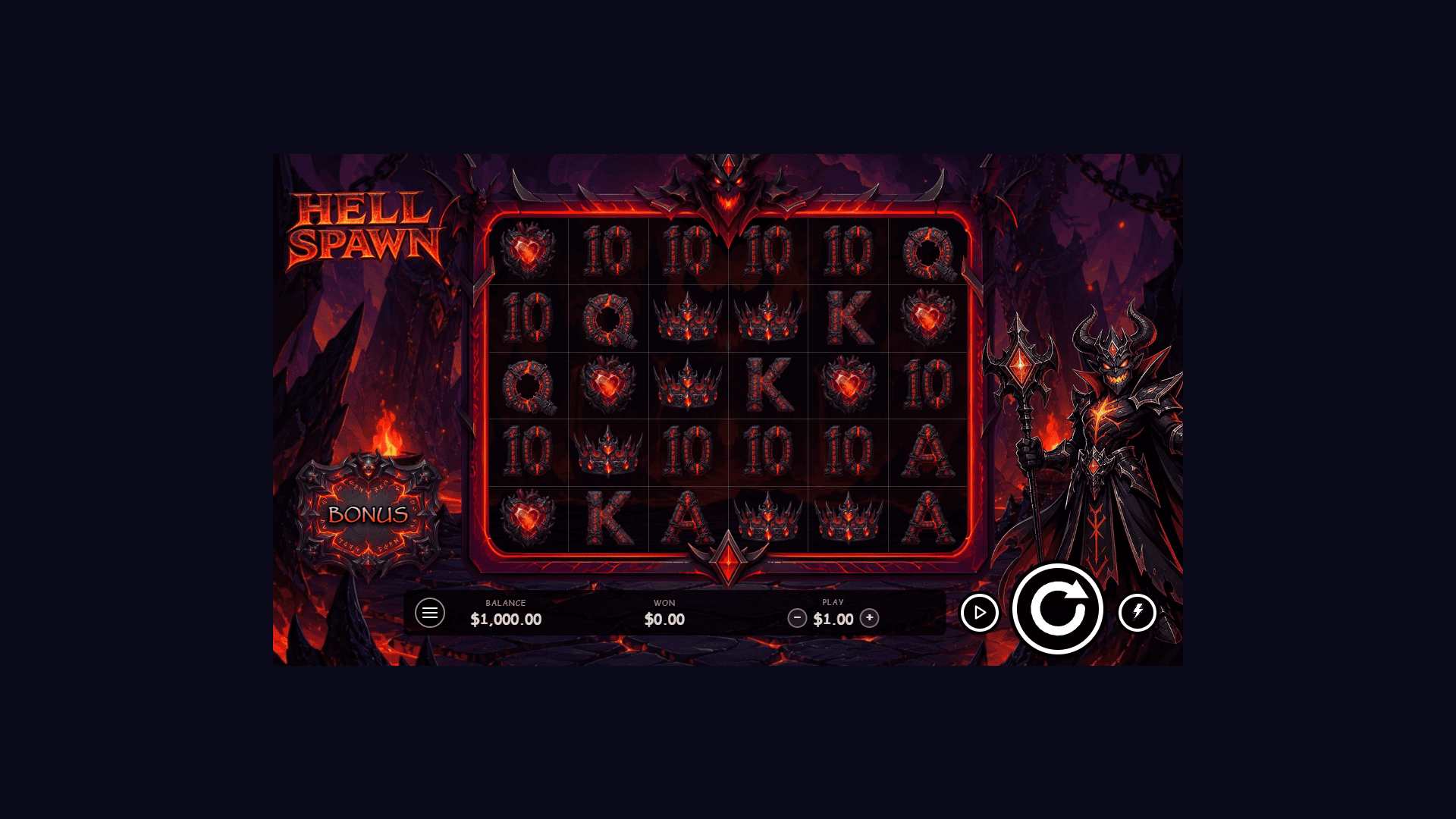 Hell Spawn slot gameplay reels
