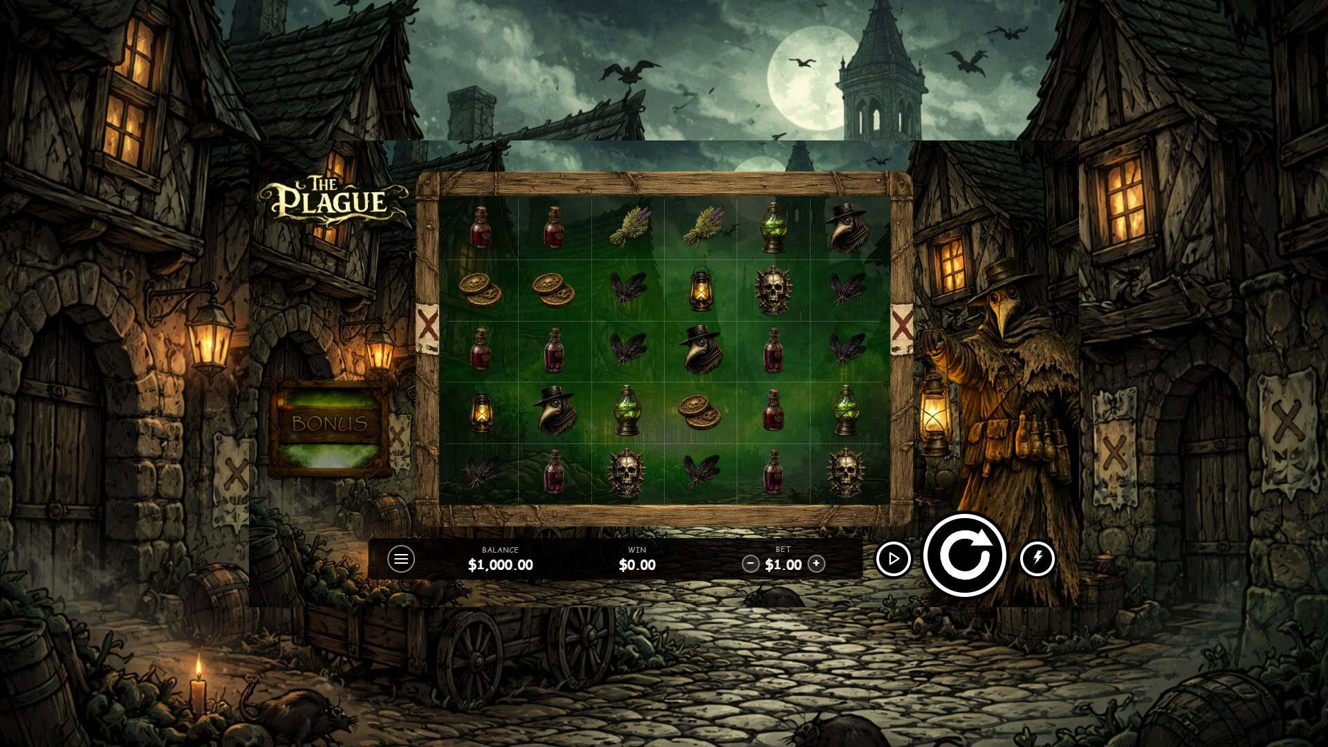 The Plague slot gameplay reels