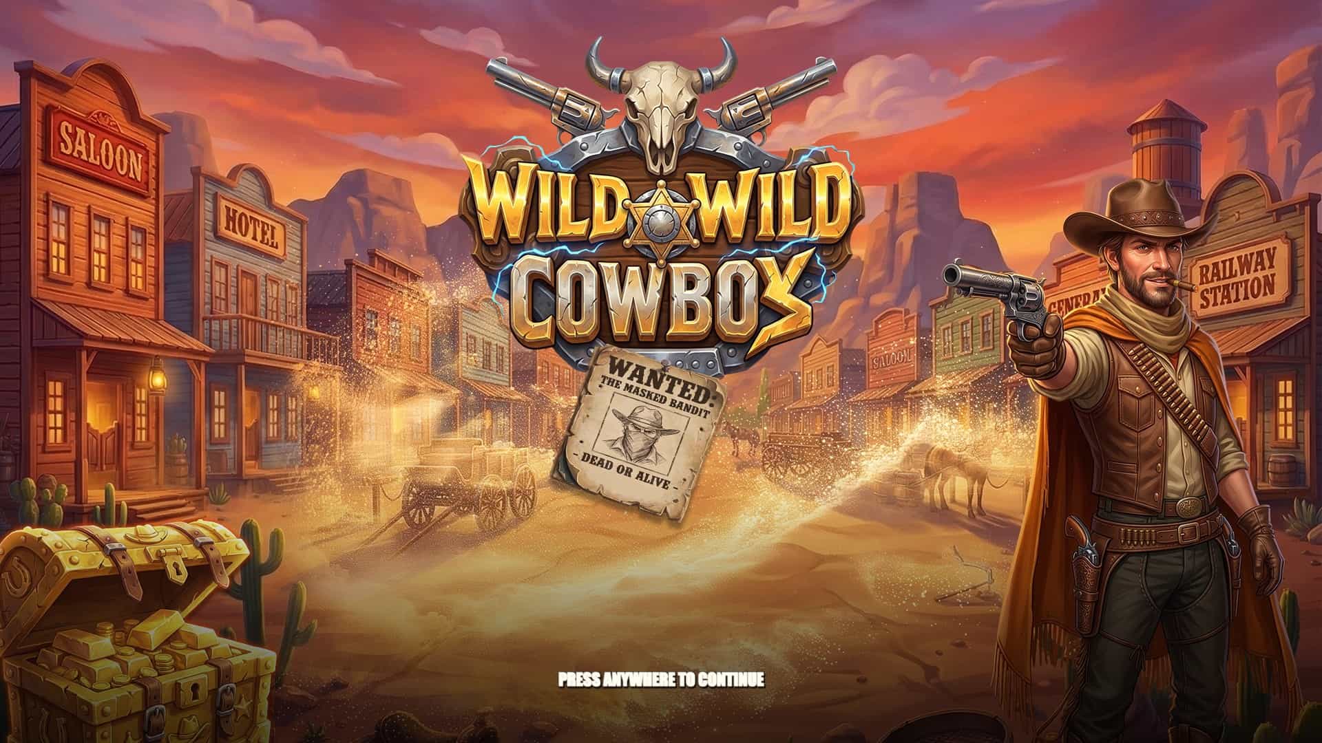 Wild Wild Cowboy 25k slot intro screen