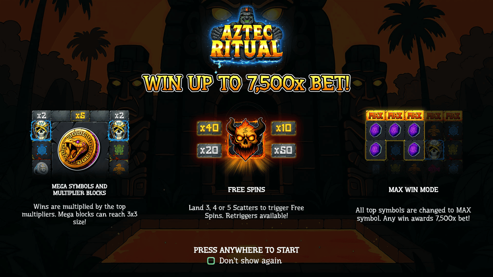 Aztec Ritual slot intro screen
