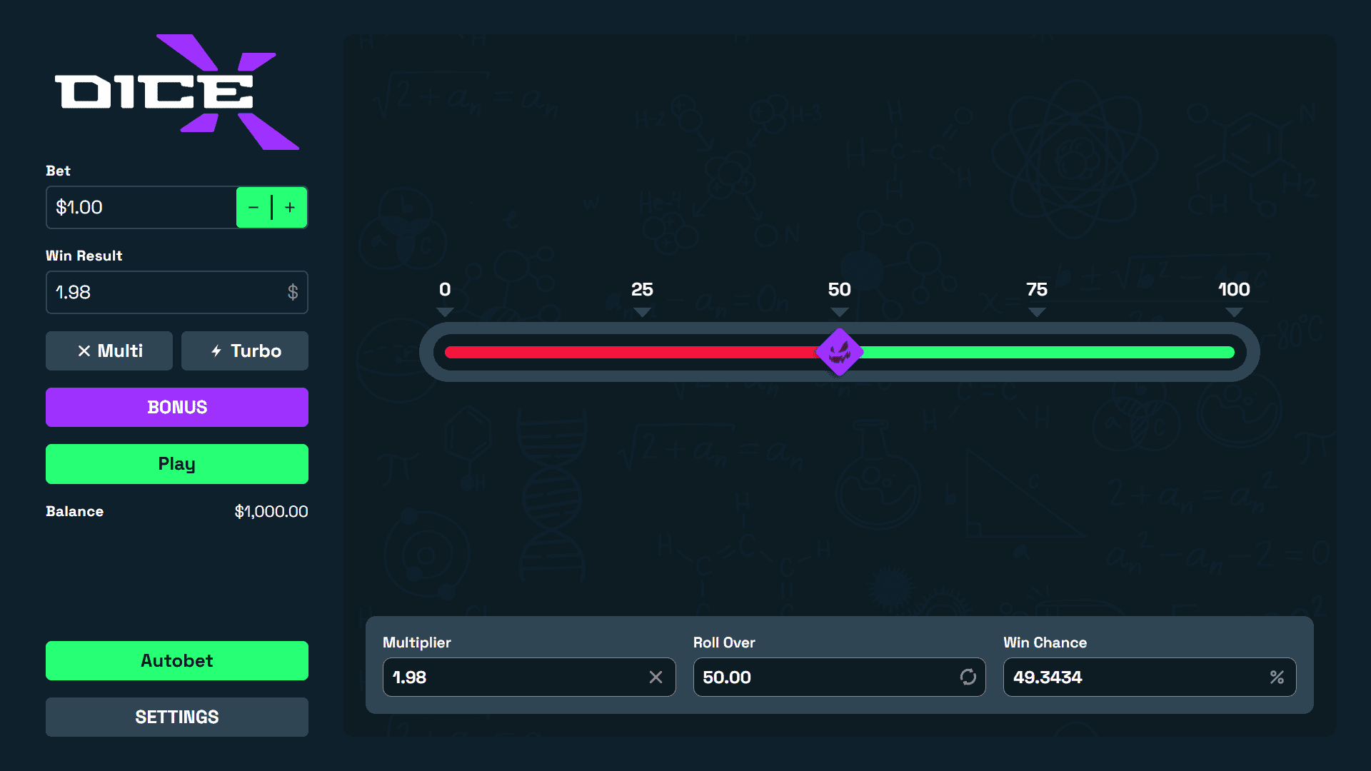 Dice Xtreme slot gameplay reels