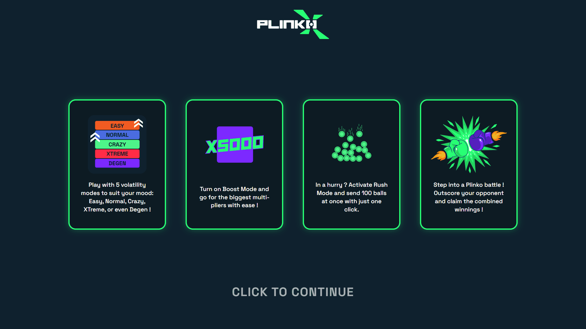 Plinko Xtreme slot intro screen