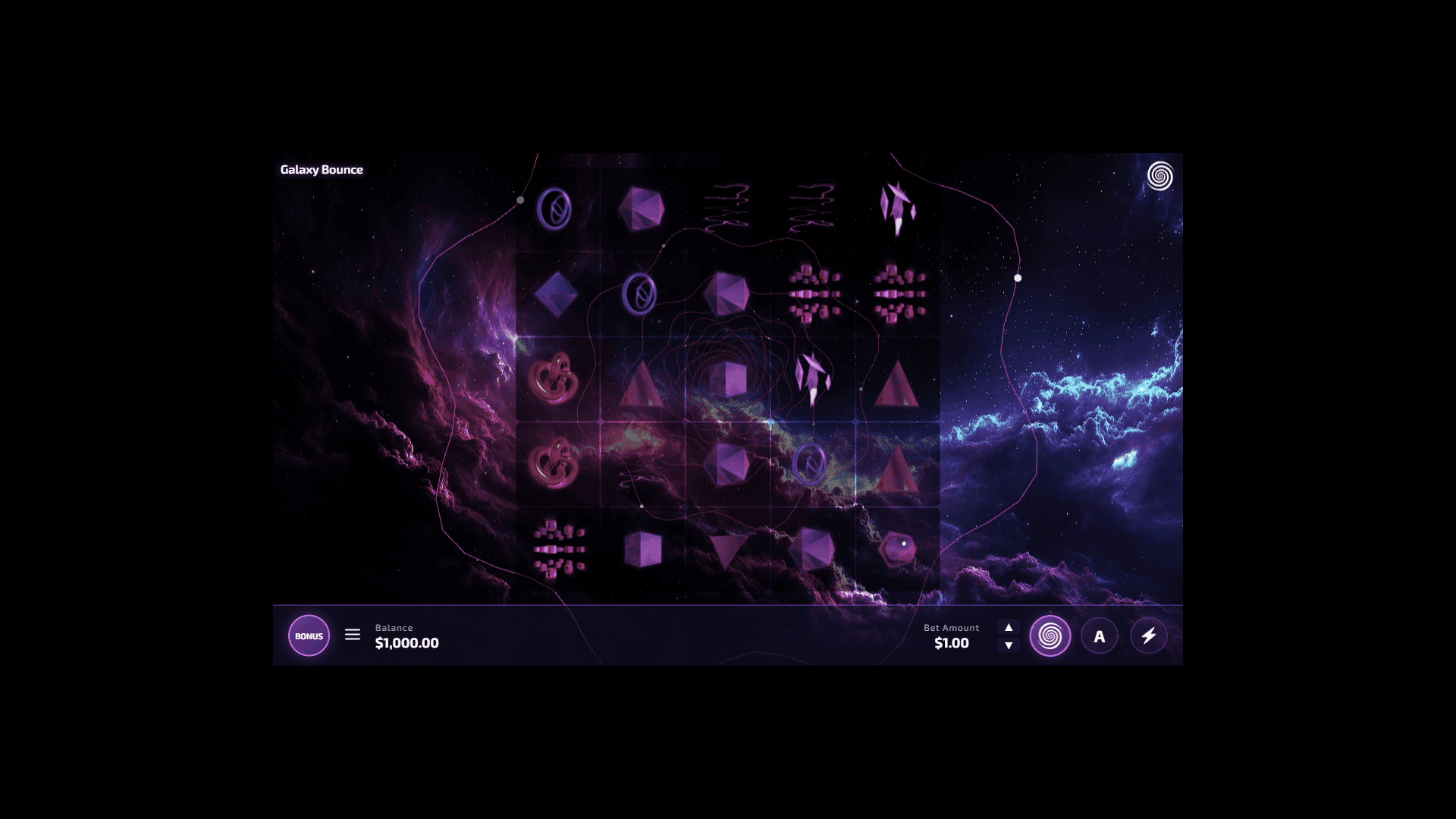 Galaxy Bounce slot gameplay reels