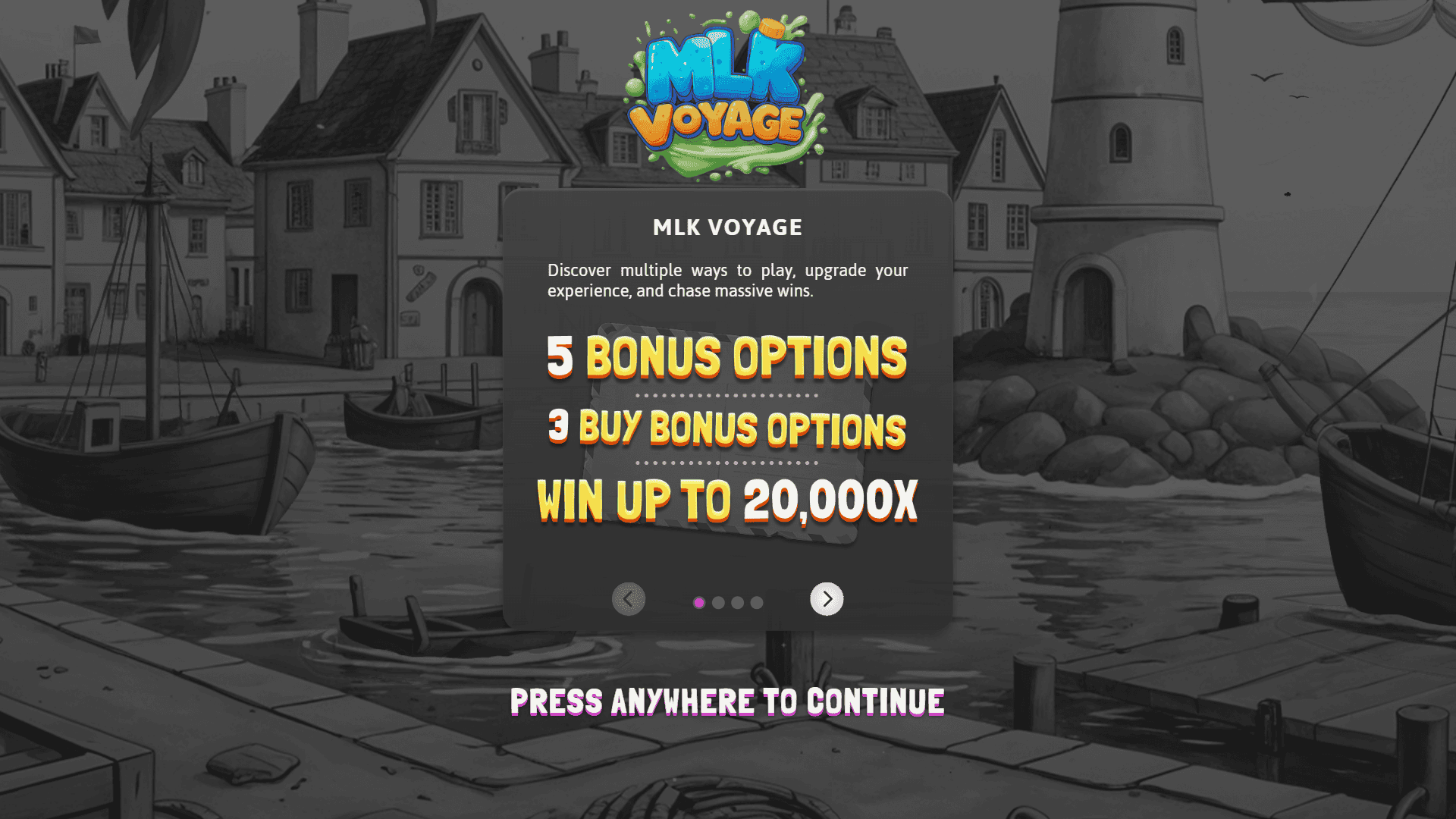 MLK Voyage slot intro screen