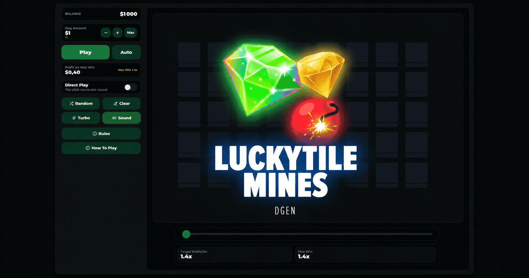 LuckyTile Mines Slot Demo by DGEN slot cover image