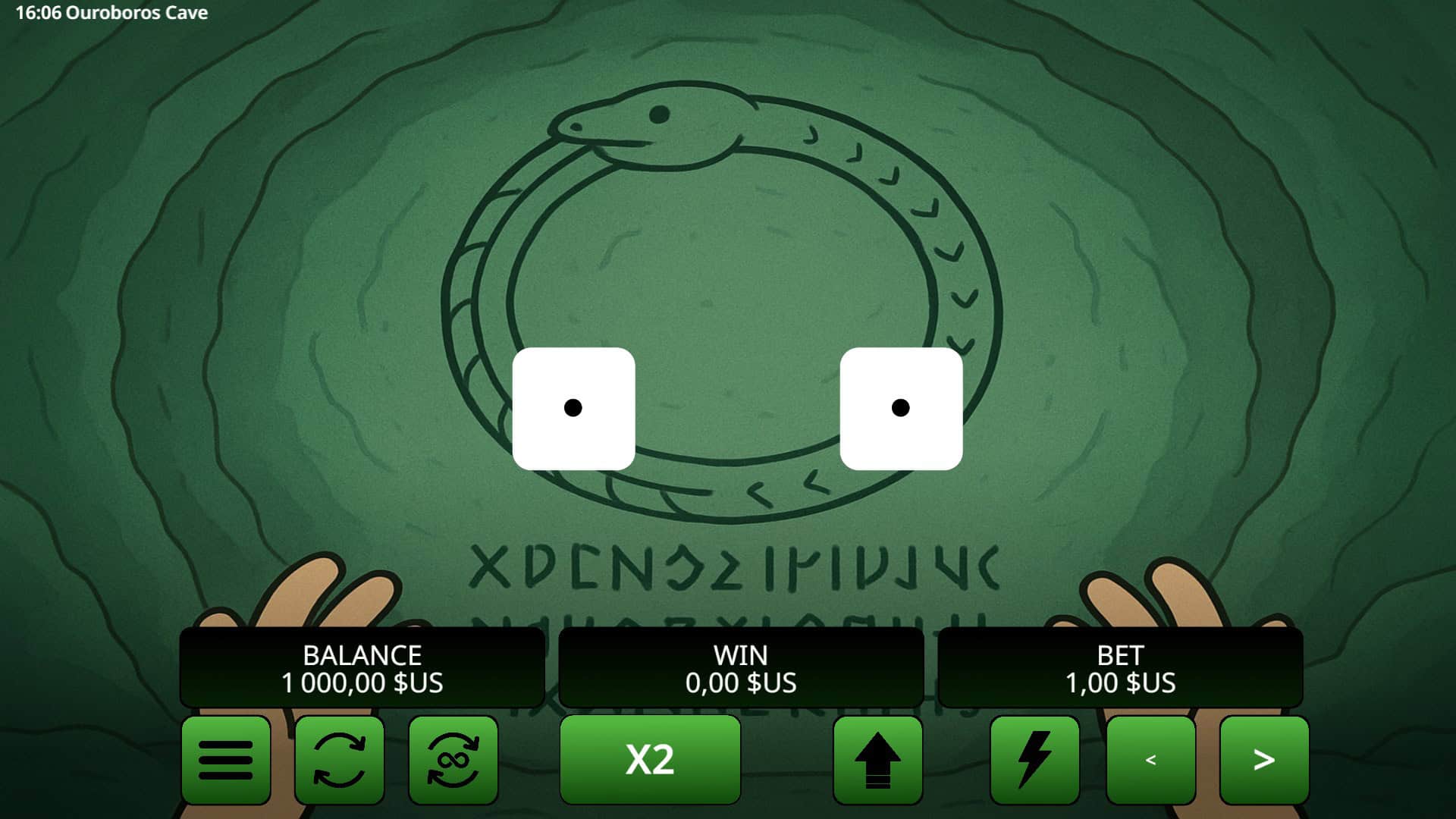 Ouroboros Cave slot gameplay reels