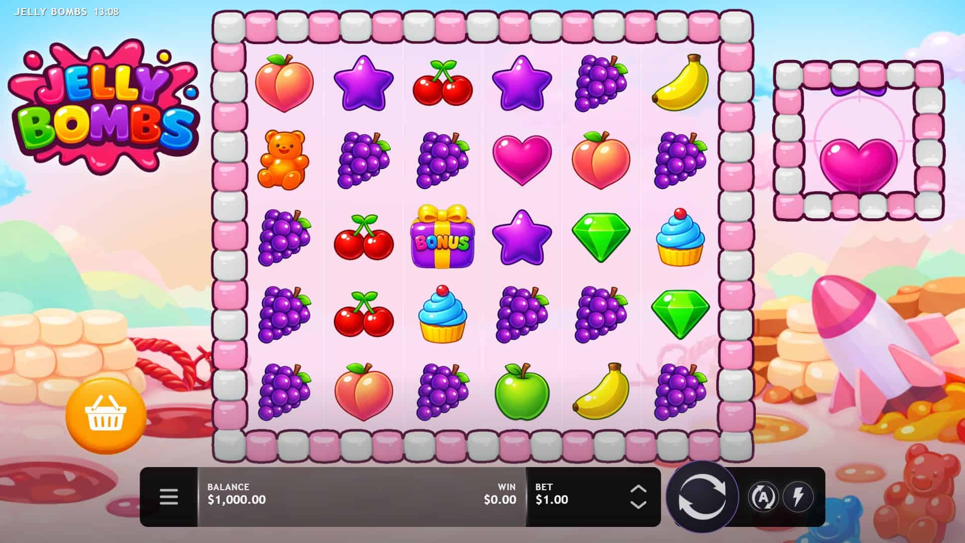 Jelly Bombs slot gameplay reels