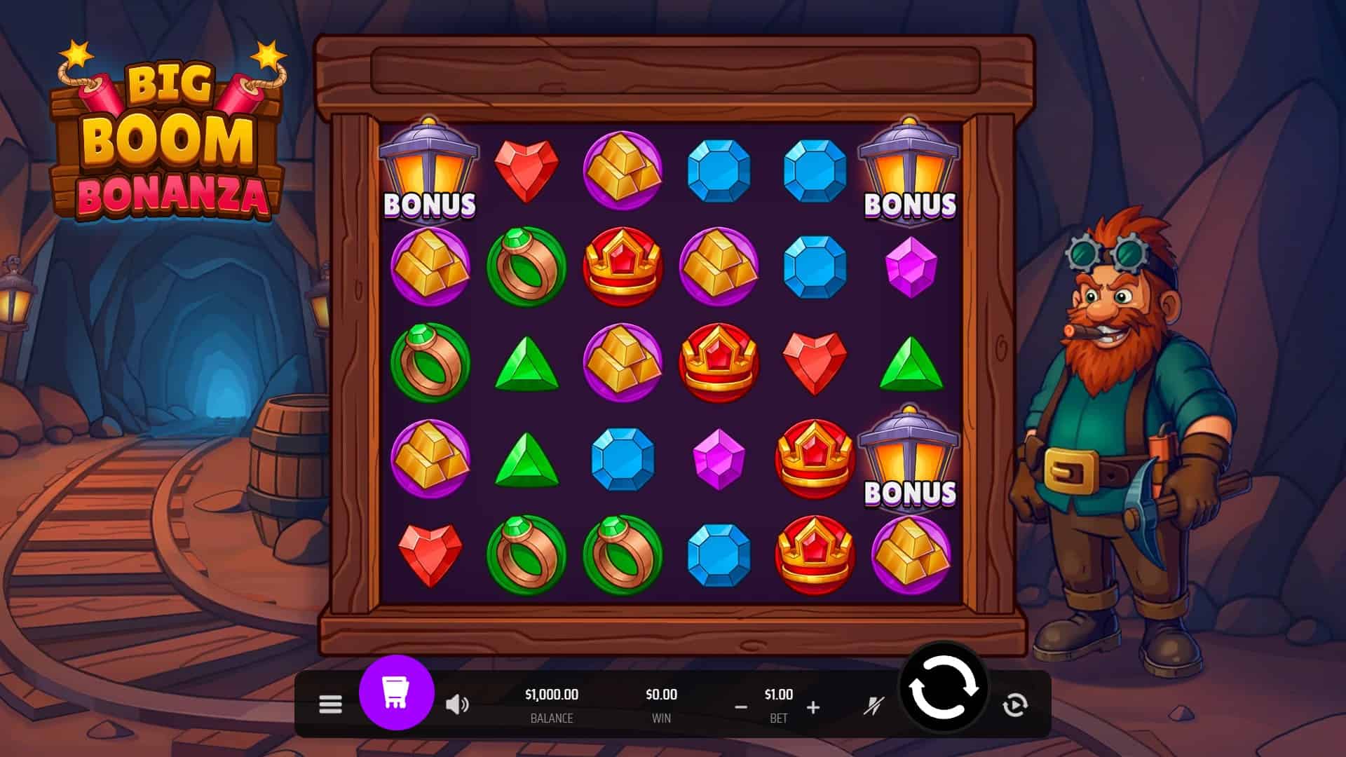 Big Boom Bonanza slot gameplay reels