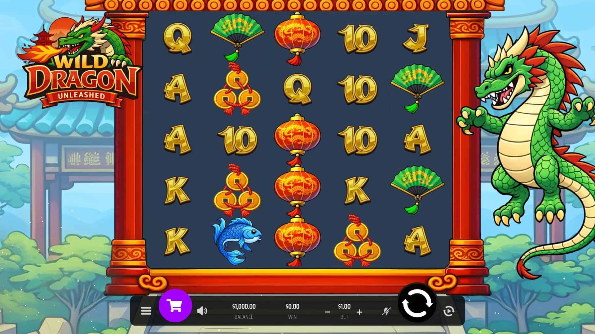 Wild Dragon Unleashed slot gameplay reels