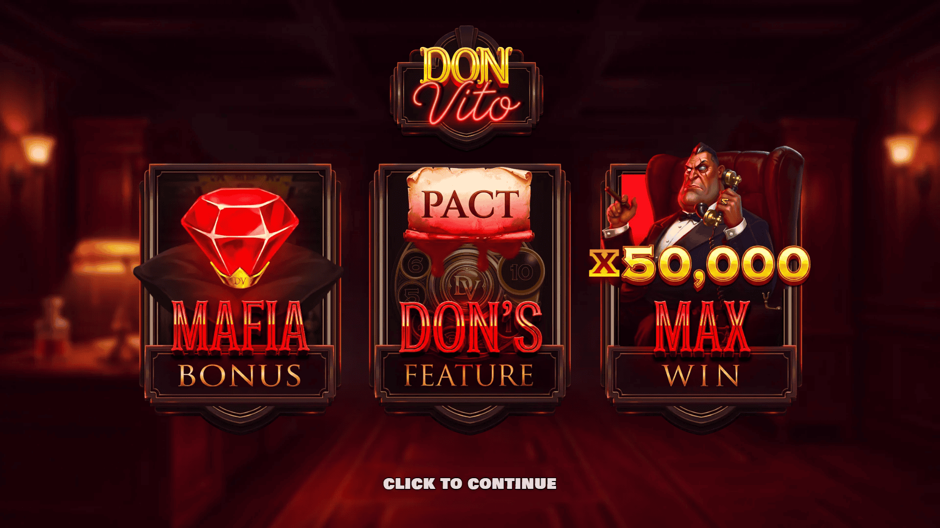 Don Vito slot intro screen