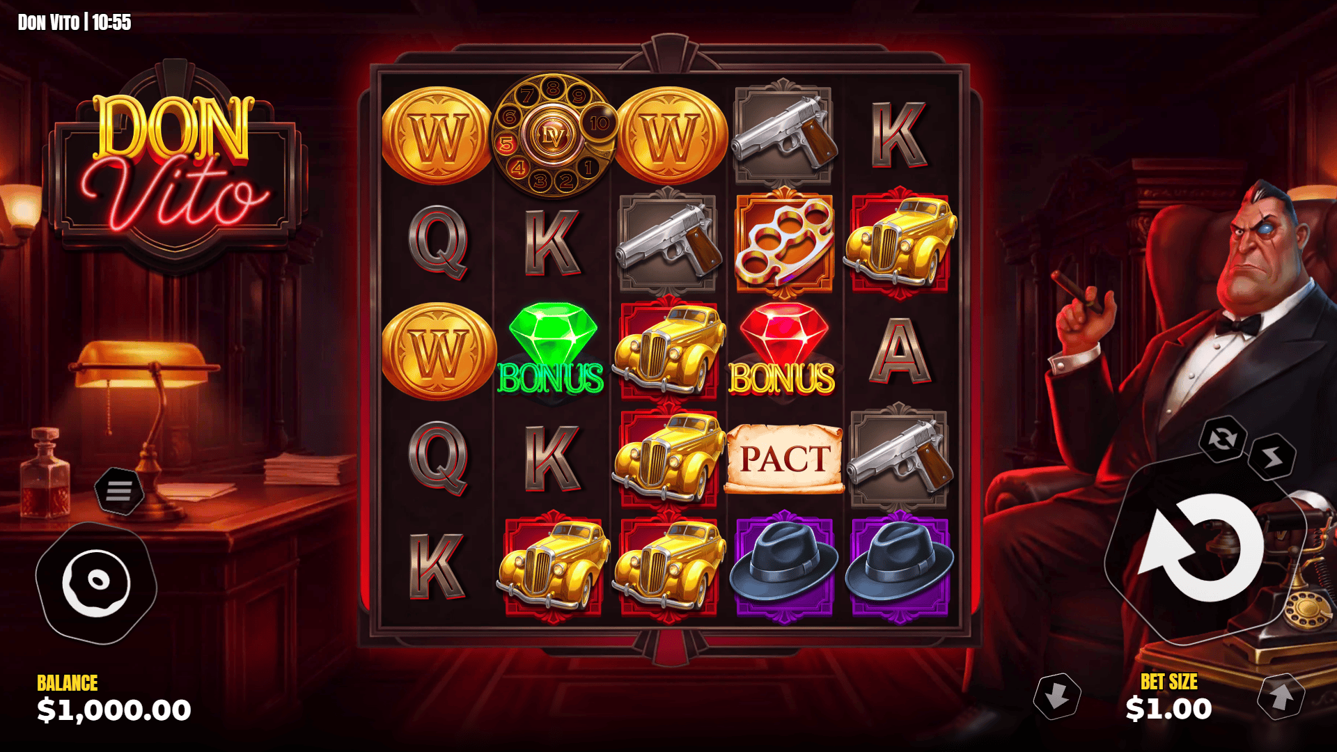 Don Vito slot gameplay reels