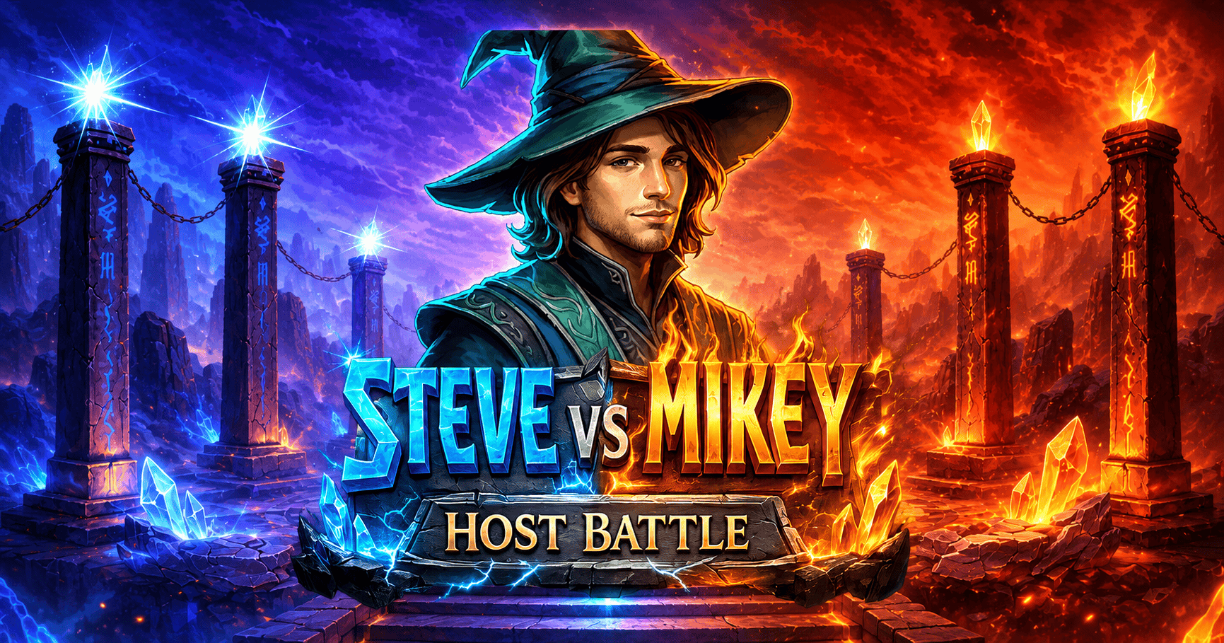 Steve VS Mikey Host Battle Slot Demo by Dopamine Studios slot cover image