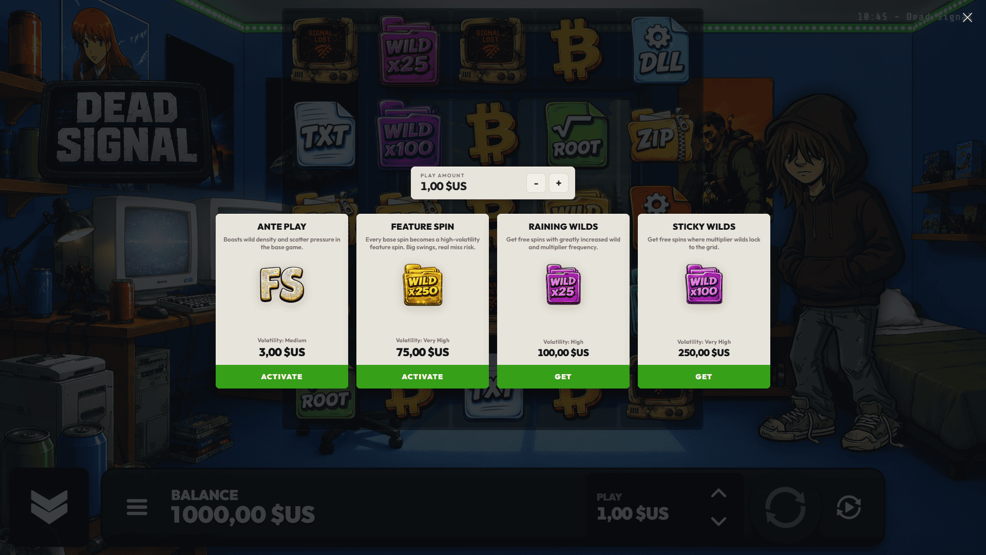 Dead Signal bonus buy menu