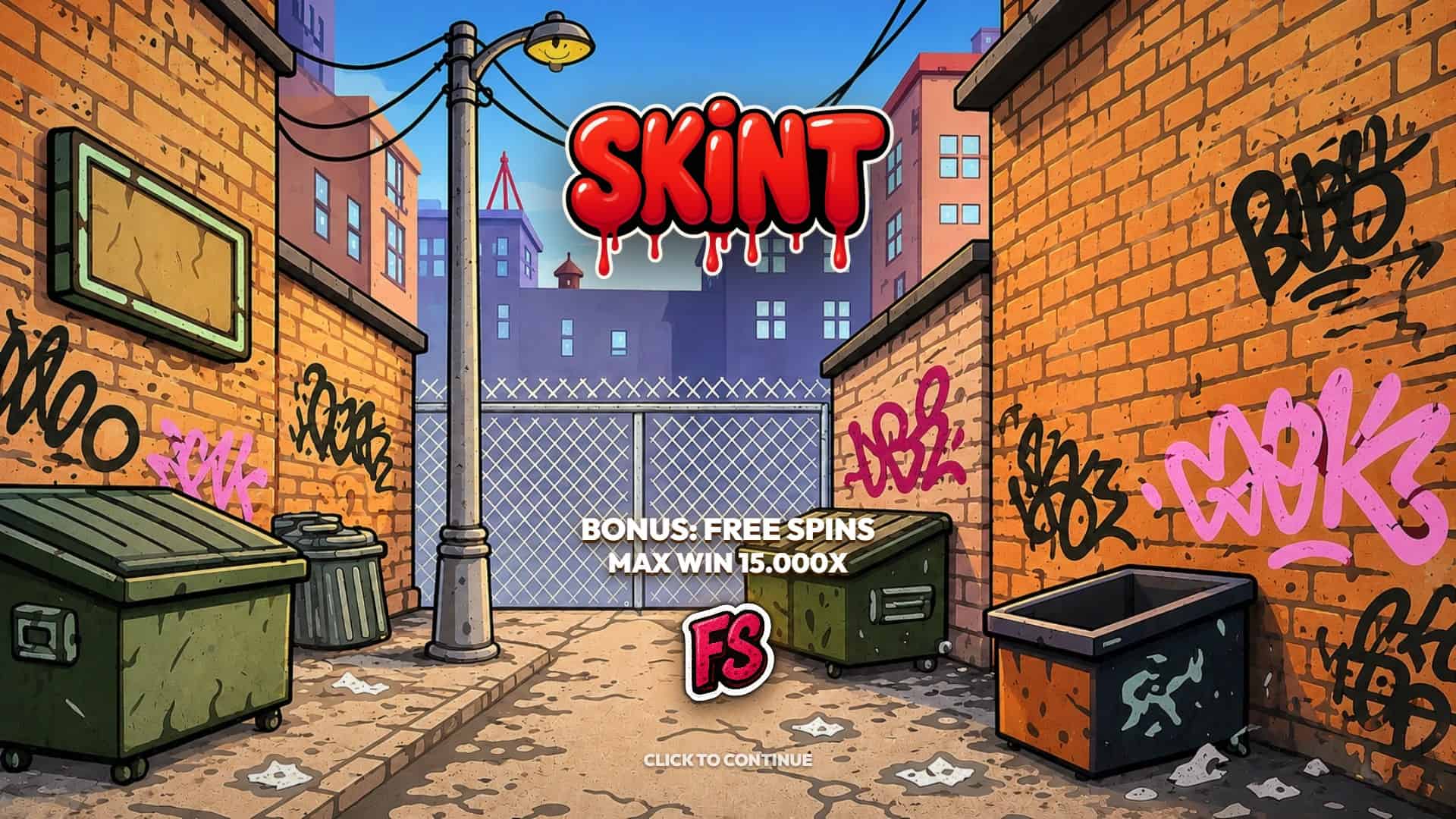 Skint slot intro screen