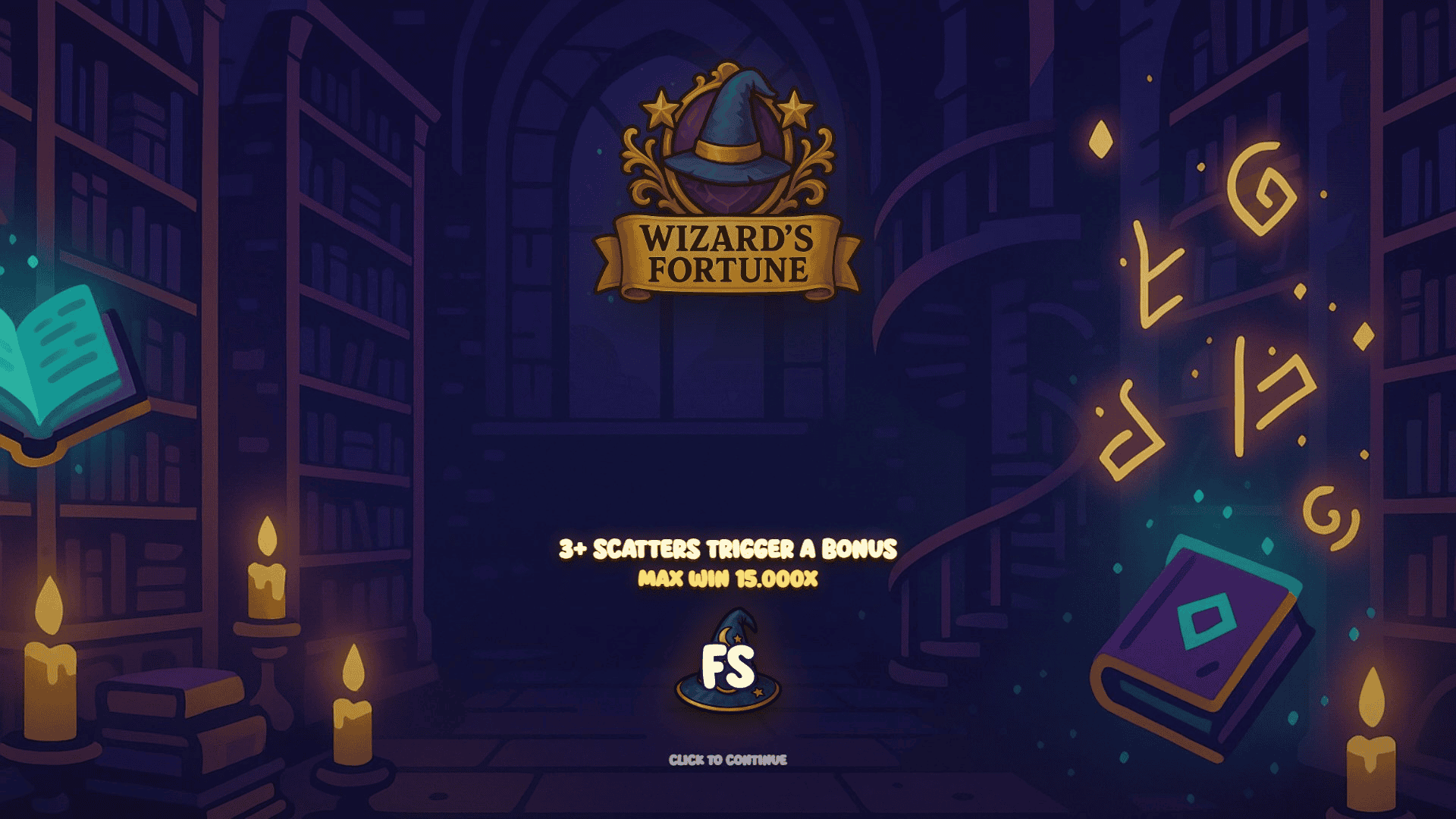 Wizards Fortune slot intro screen
