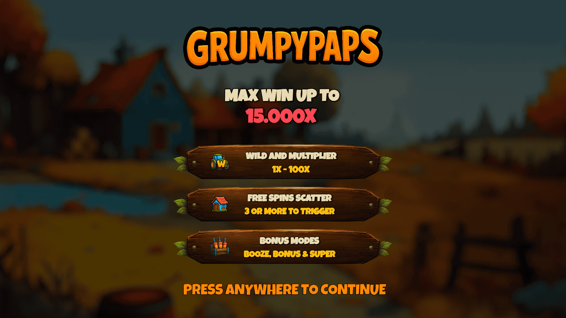 Grumpy Paps slot intro screen