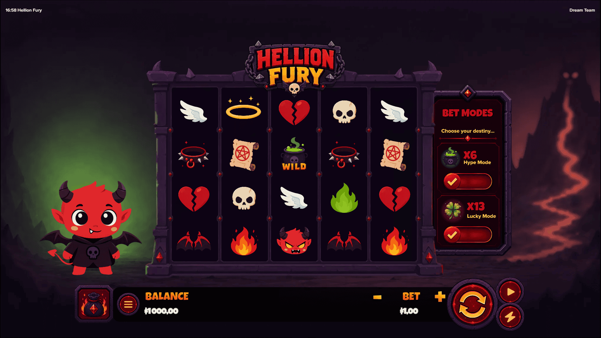 Hellion Fury slot gameplay reels