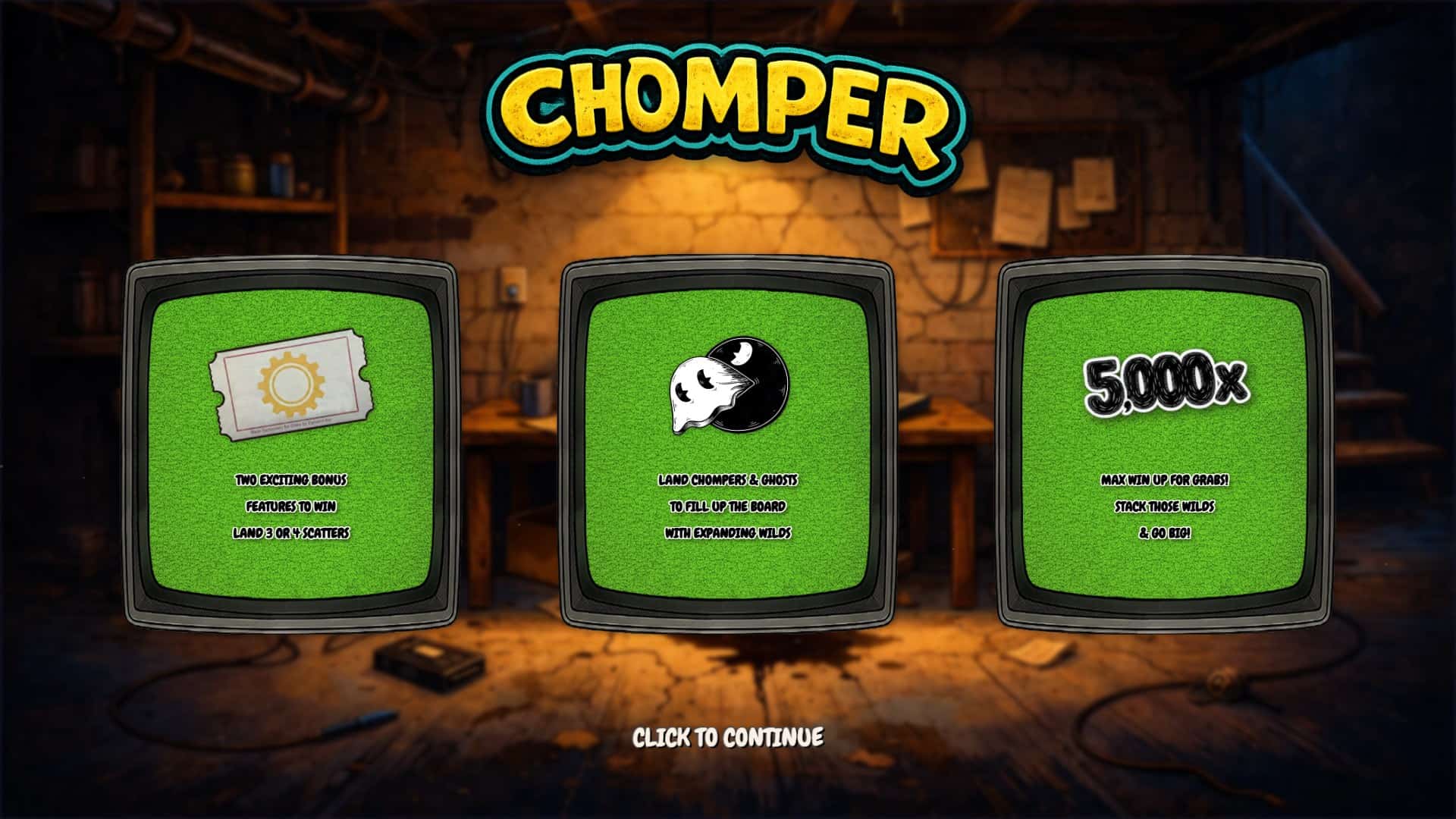 Chomper slot intro screen