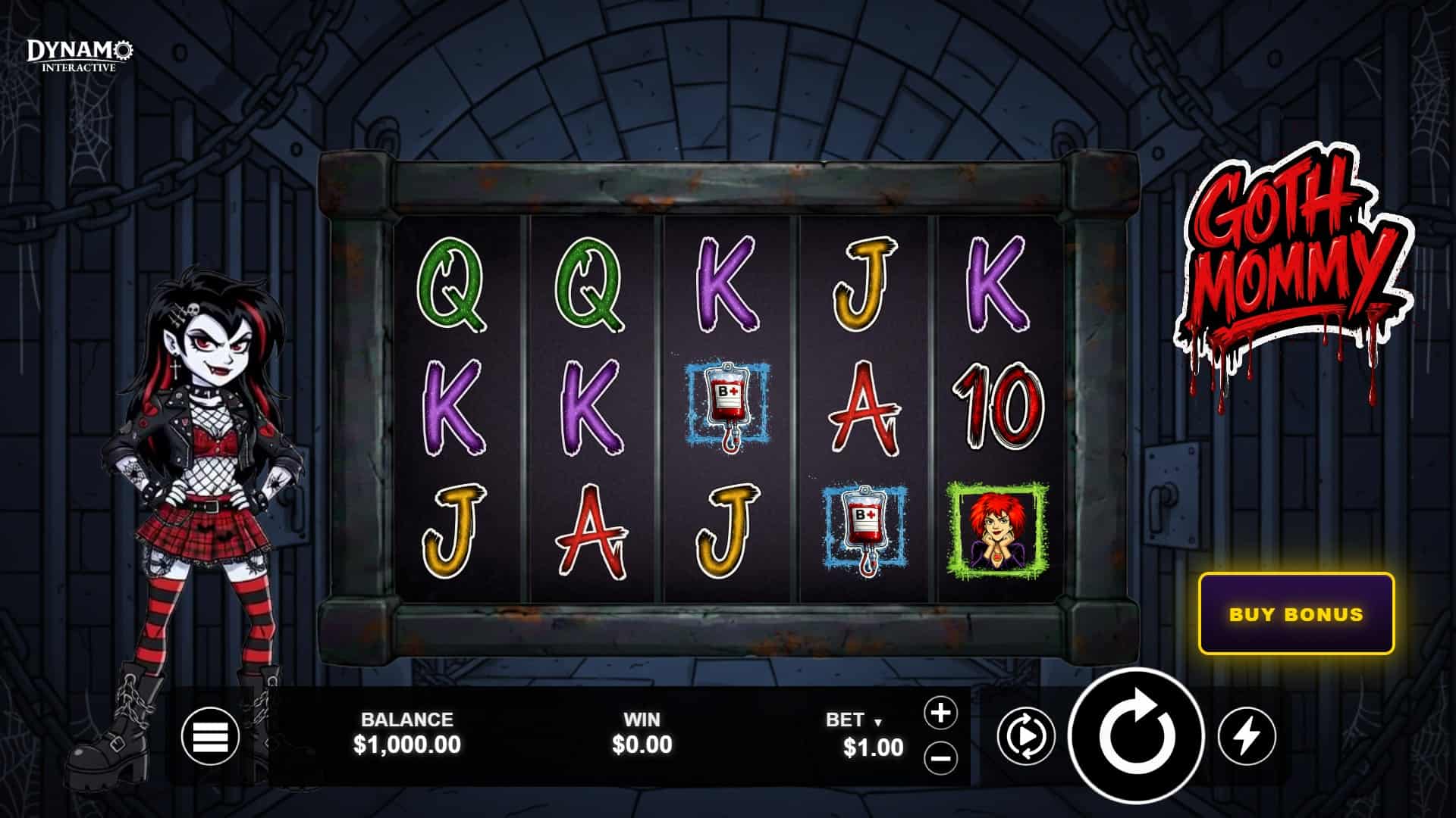 Goth Mommy slot gameplay reels