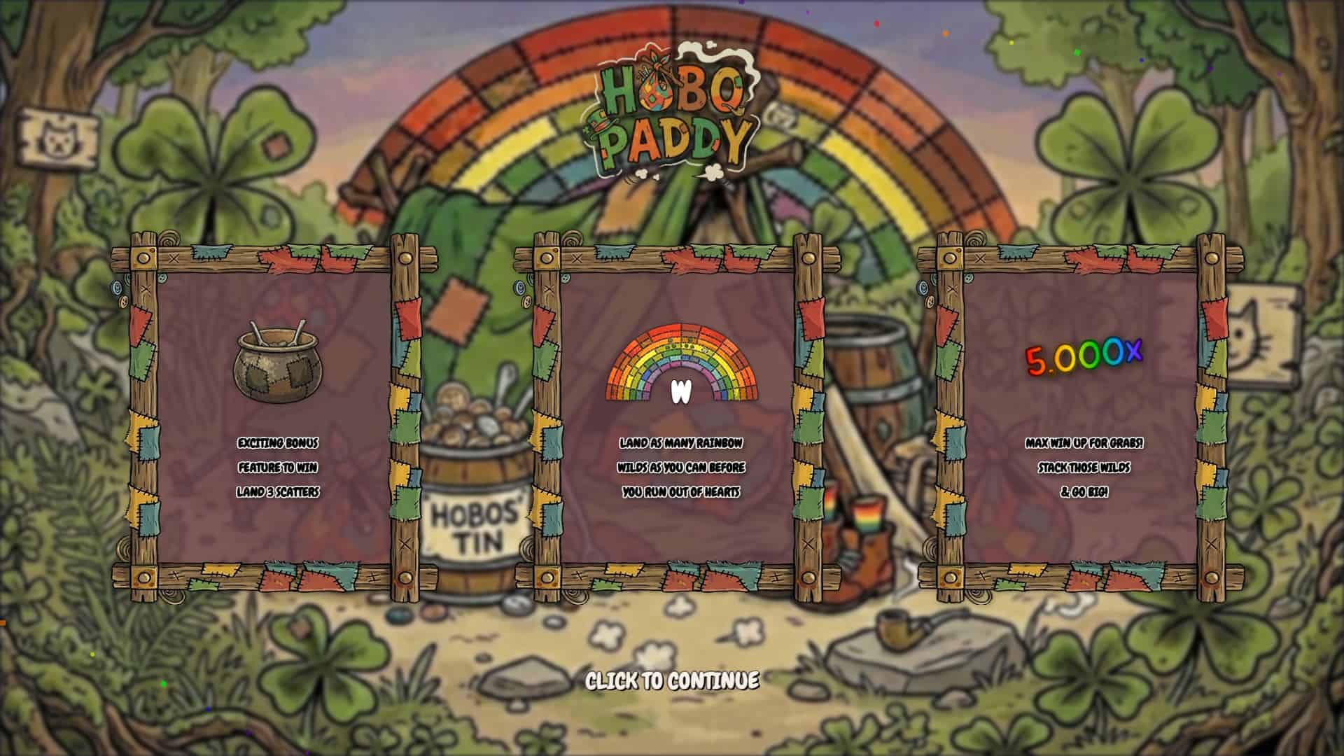 Hobo Paddy slot intro screen