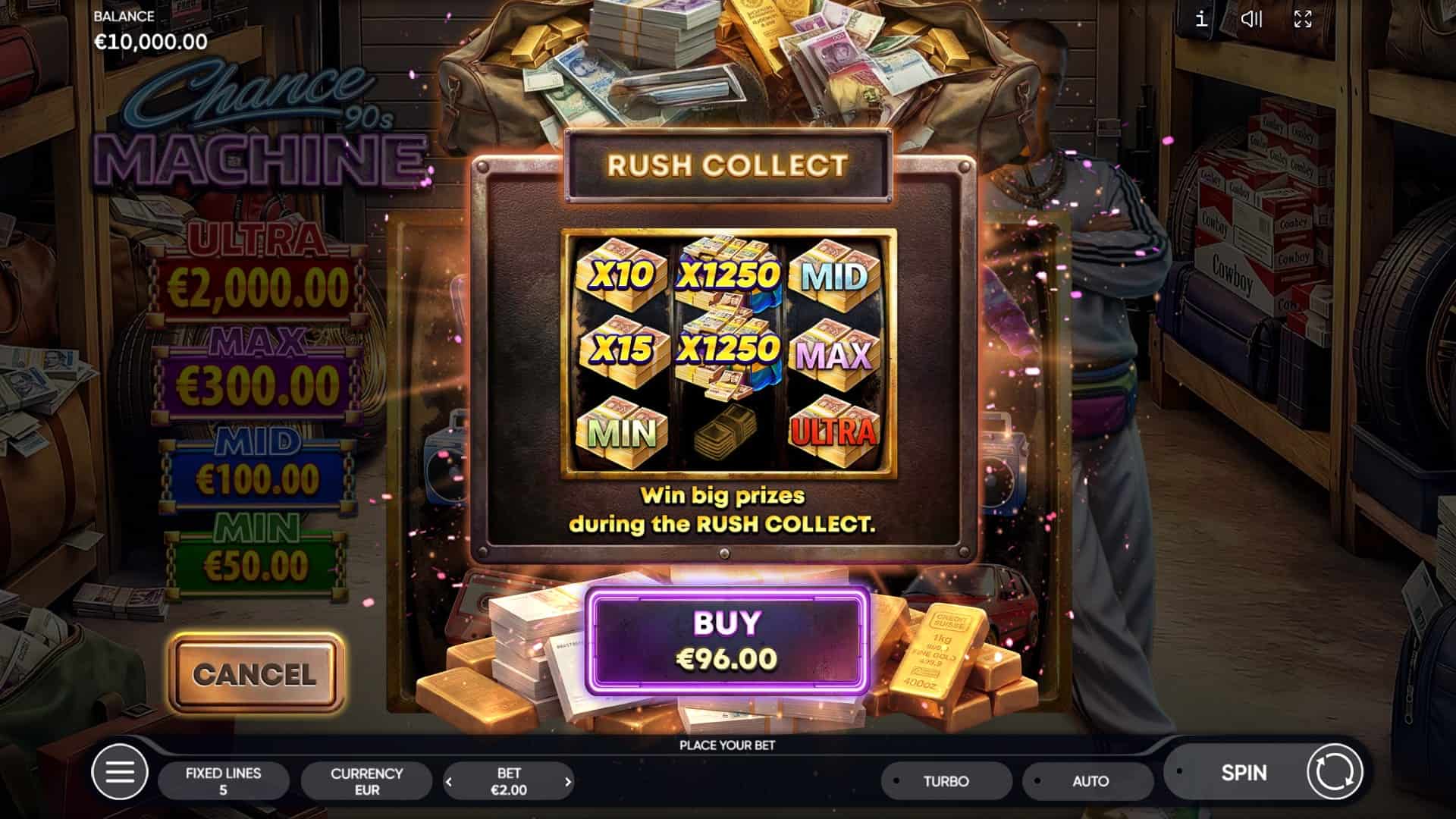 Chance Machine 90s bonus buy menu