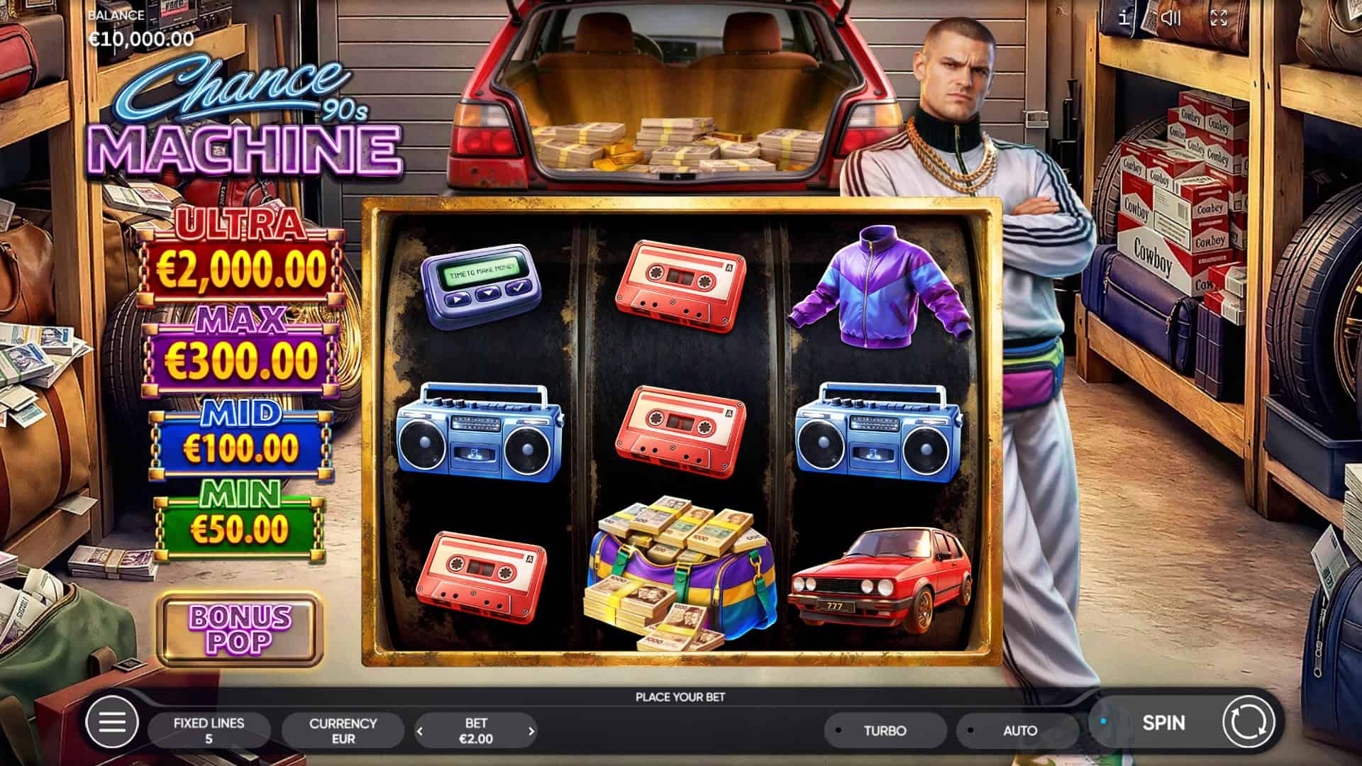 Chance Machine 90s slot gameplay reels