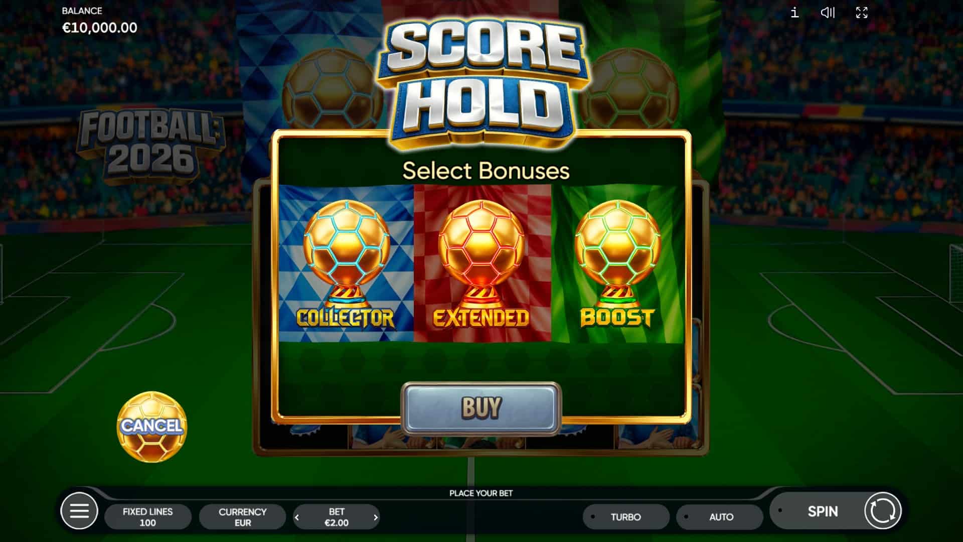 Football 2026 bonus buy menu