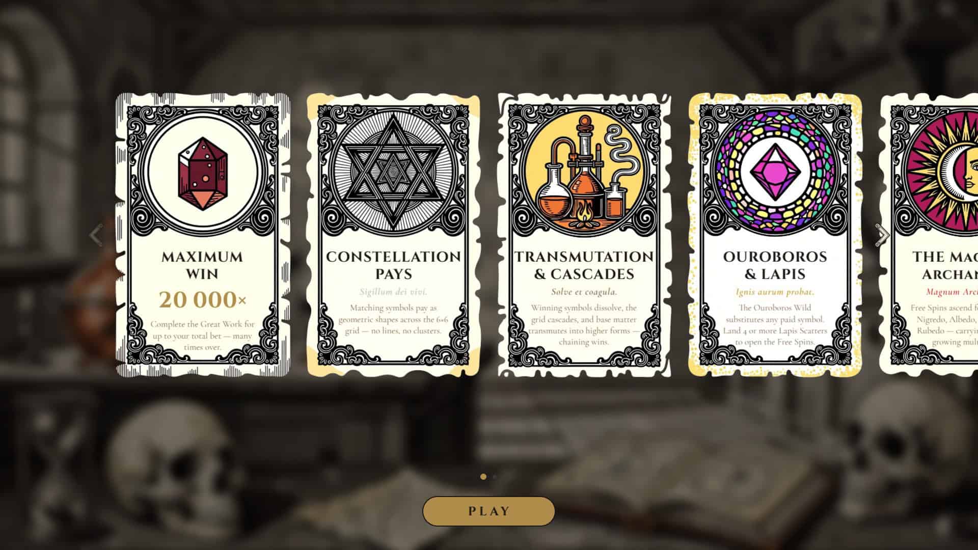 Magnum Archanum slot intro screen