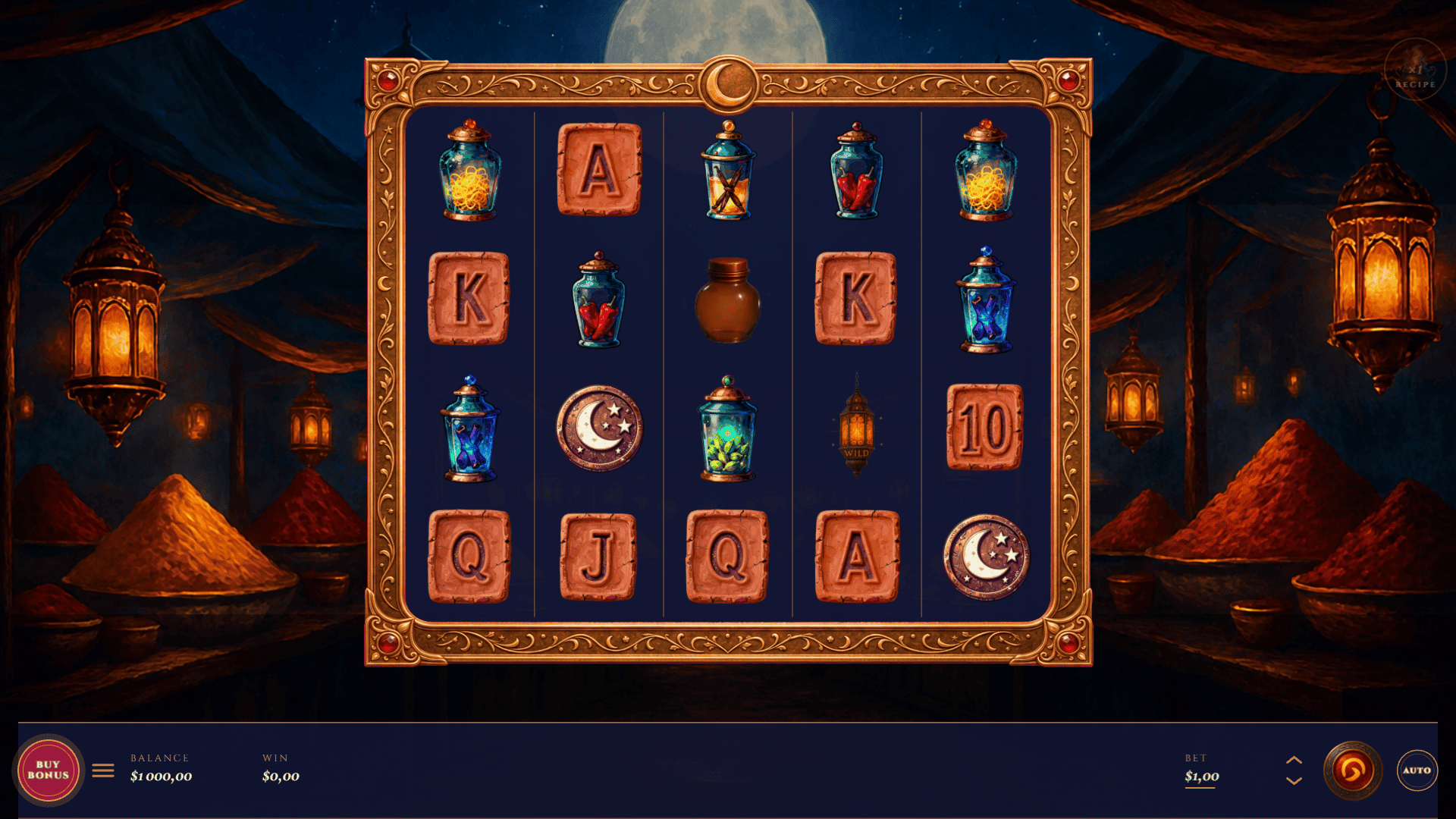 Moon Spice Market slot gameplay reels