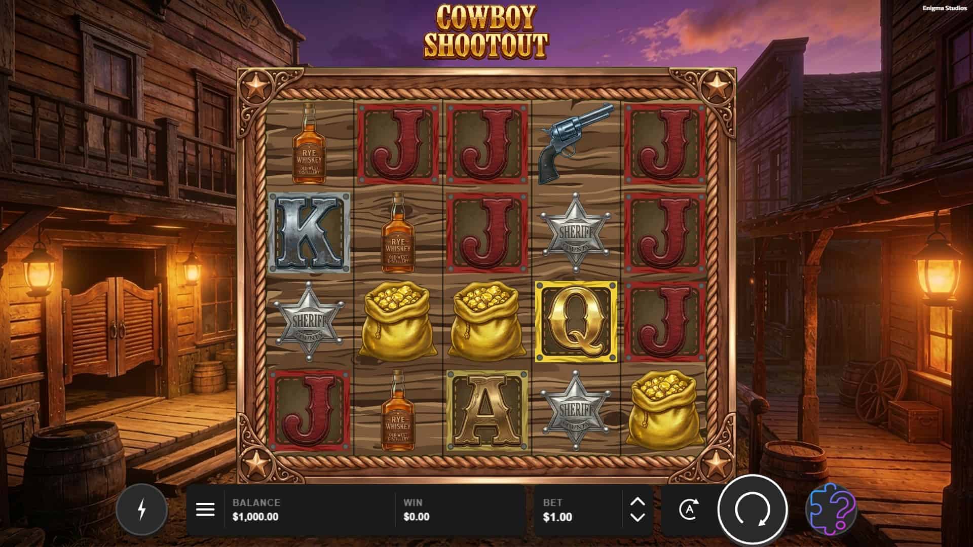 Cowboy Shootout slot gameplay reels