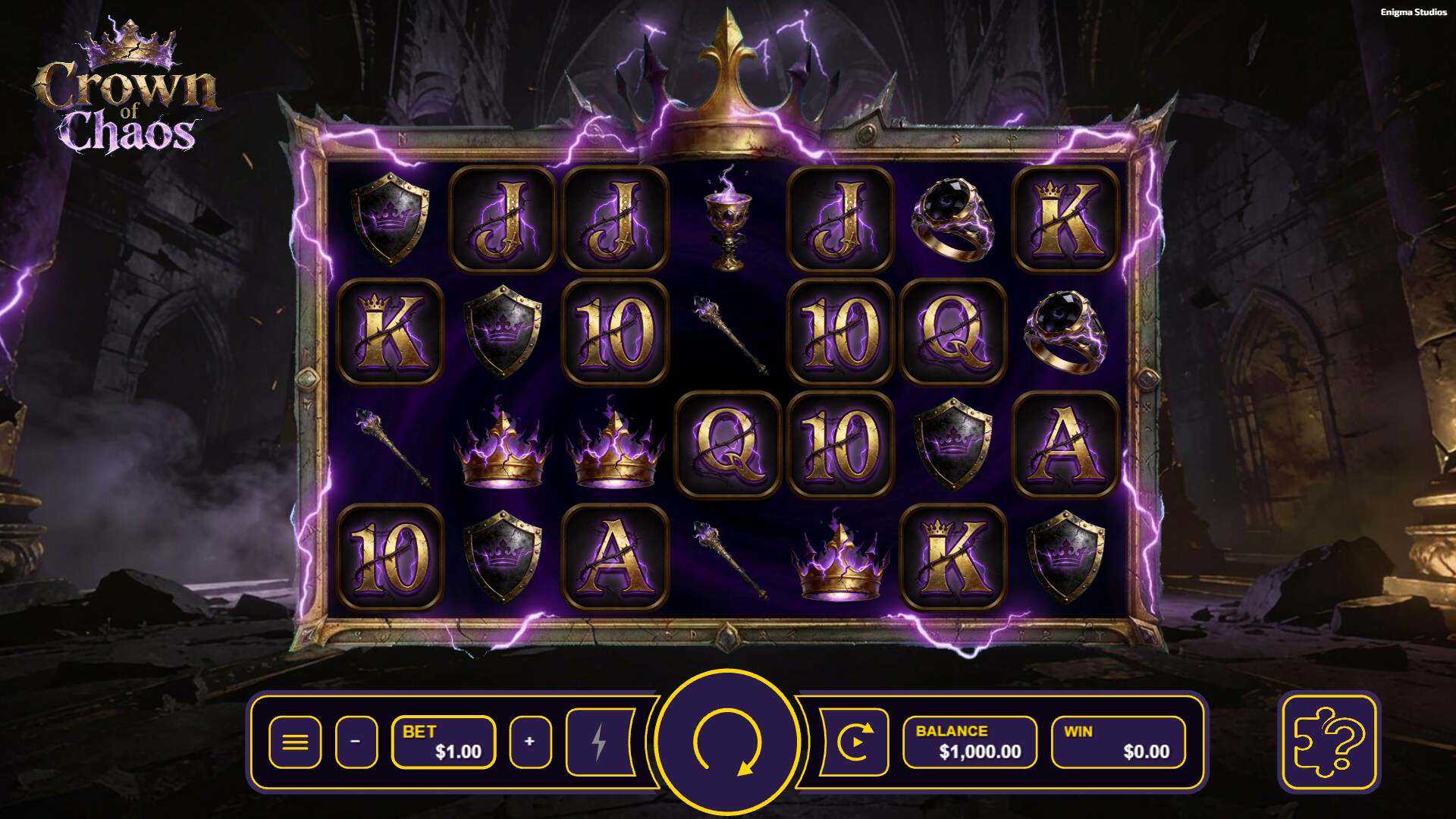 Crown of Chaos slot gameplay reels