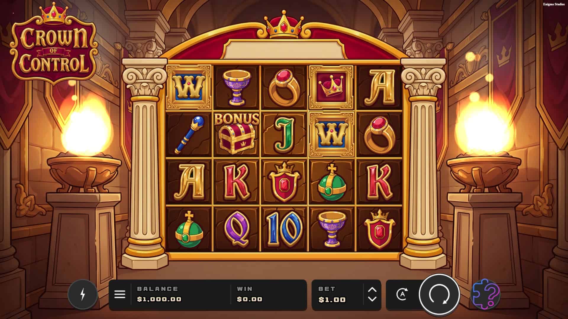 Crown of Control slot gameplay reels