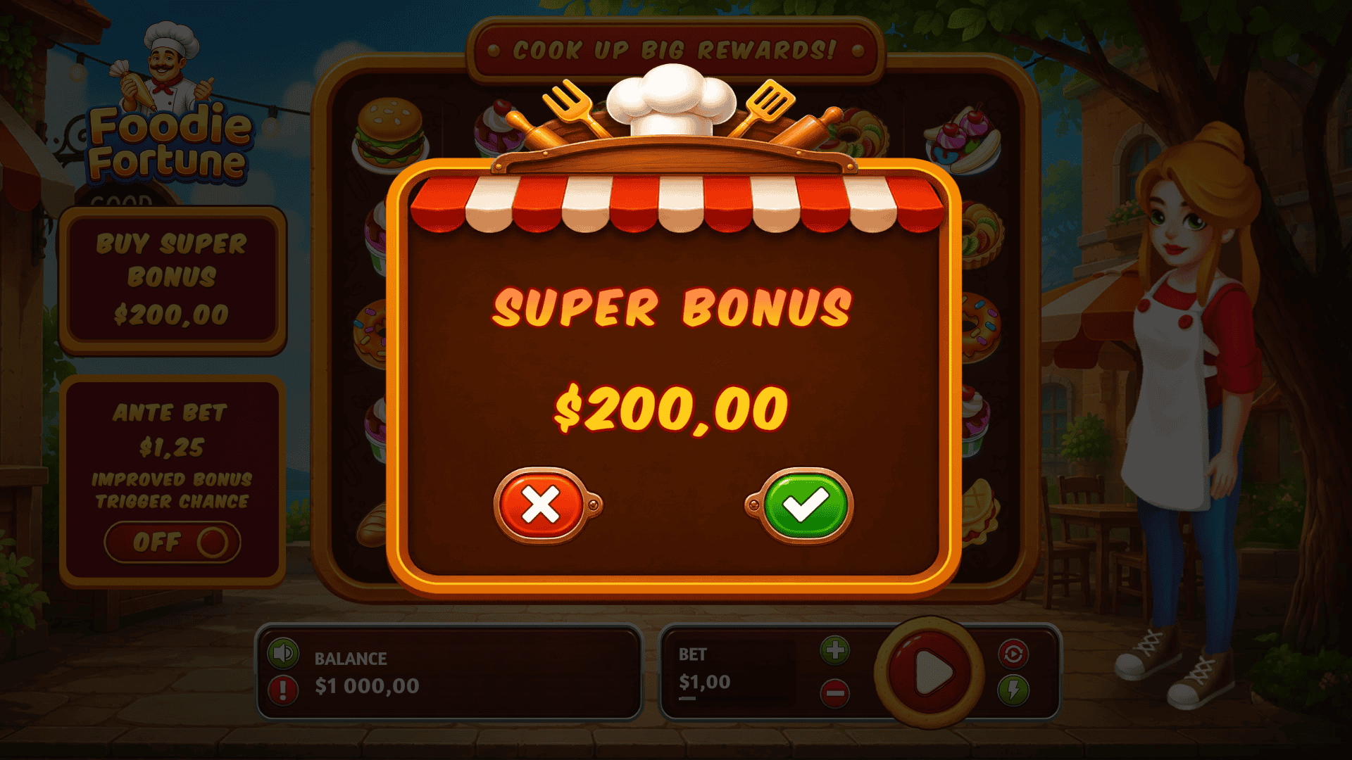 Foodie Fortune bonus buy menu