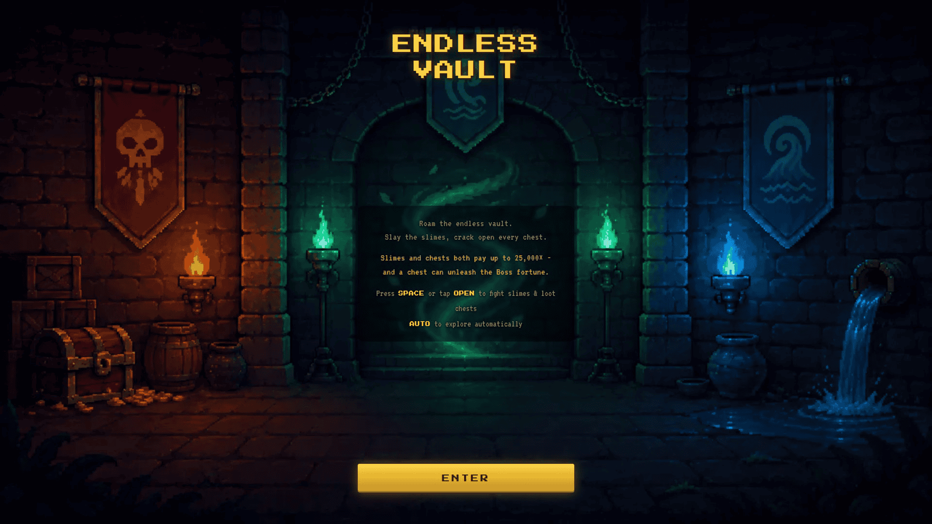 Endless Vault slot intro screen