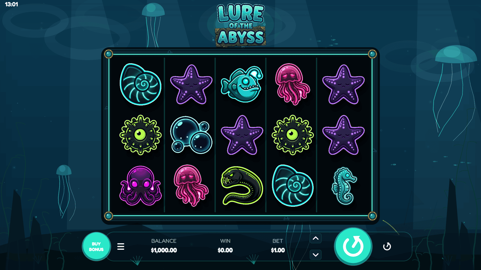 Lure of the Abyss slot gameplay reels