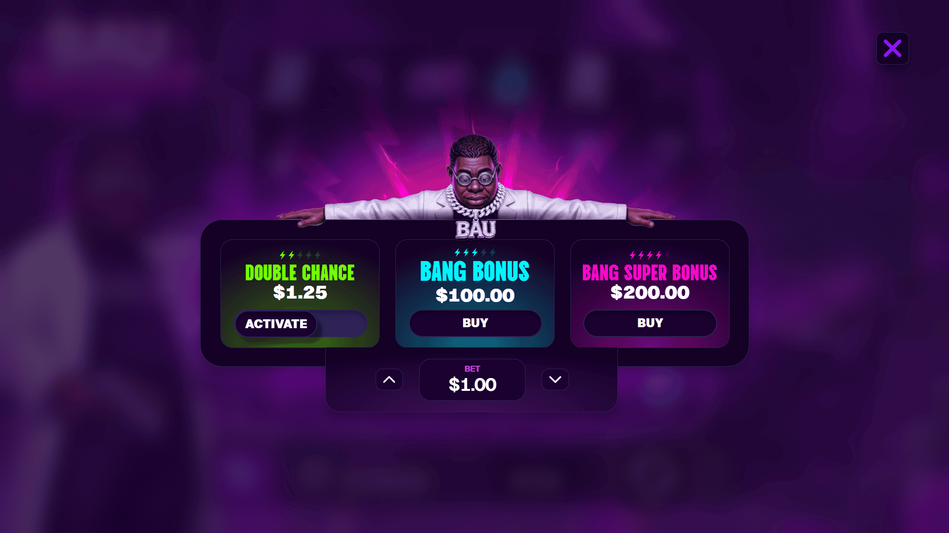 Bau University bonus buy menu
