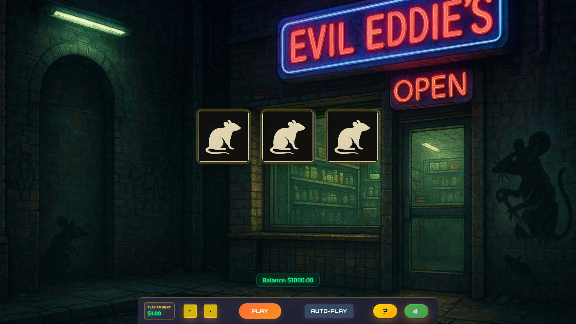 Evil Eddie's 3 Card Monte slot gameplay reels