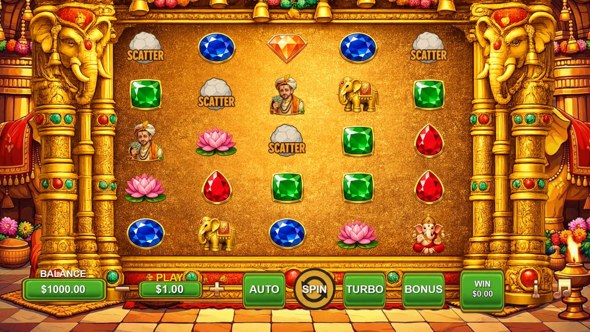 Bossman goes to India slot gameplay reels