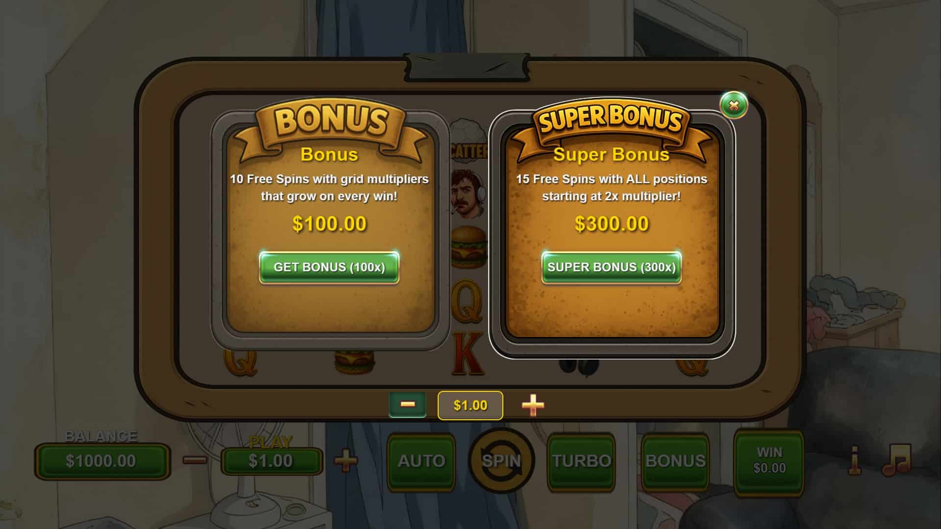 Bossmans Crack Cluster bonus buy menu
