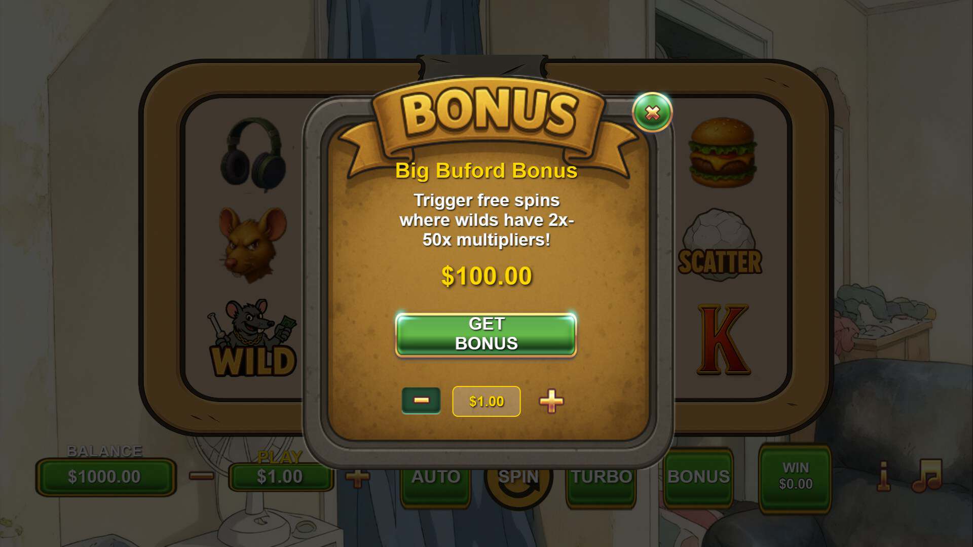 The Bossman bonus buy menu