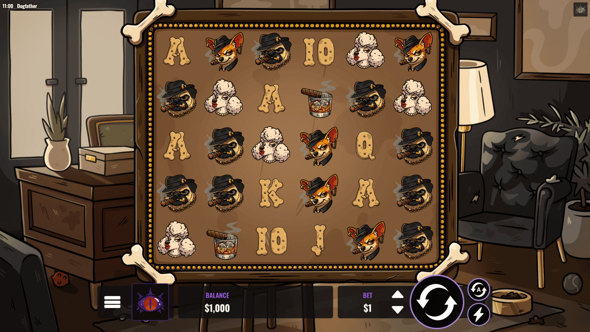 Dogfather slot gameplay reels