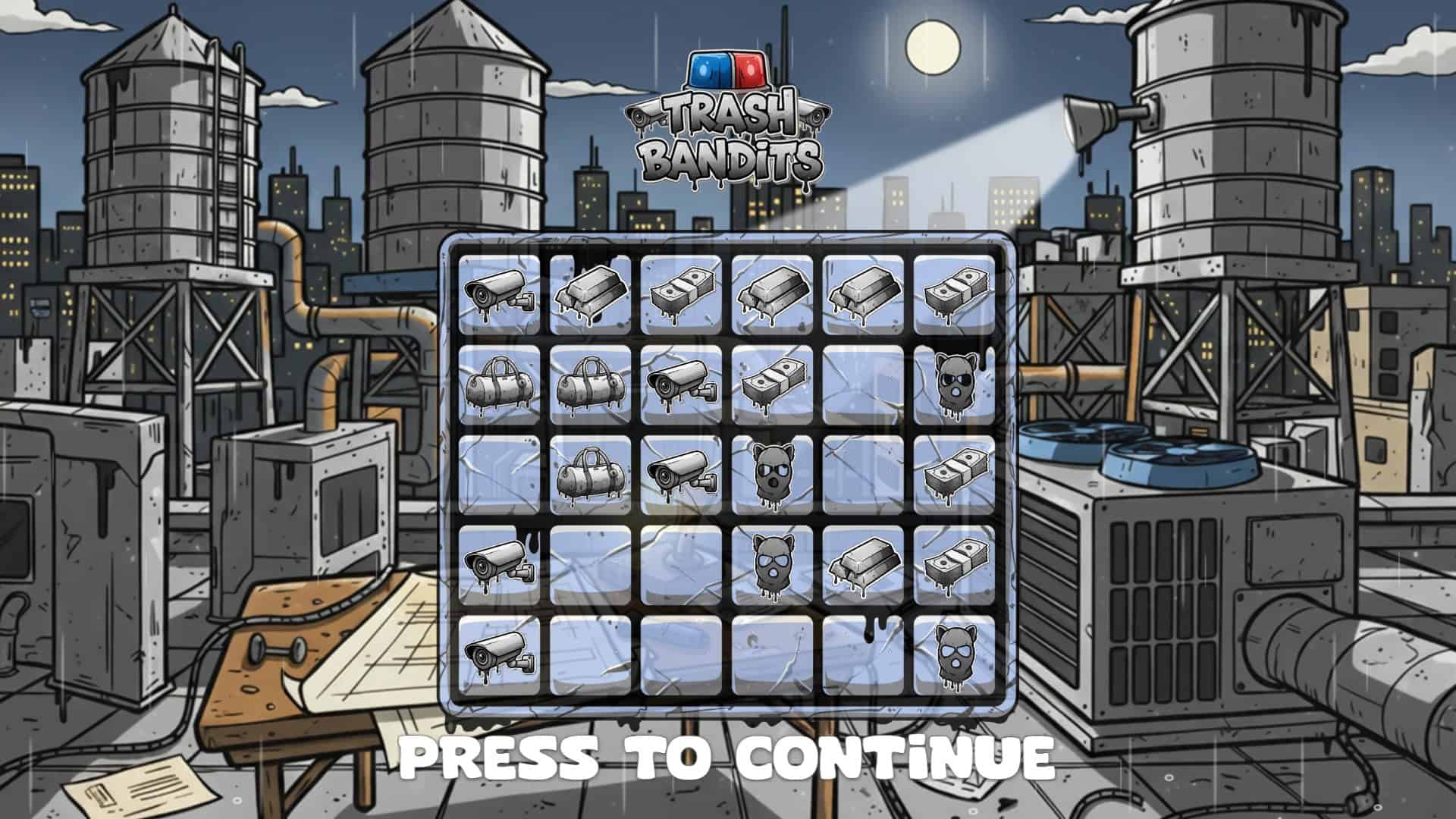 Trash Bandits slot intro screen