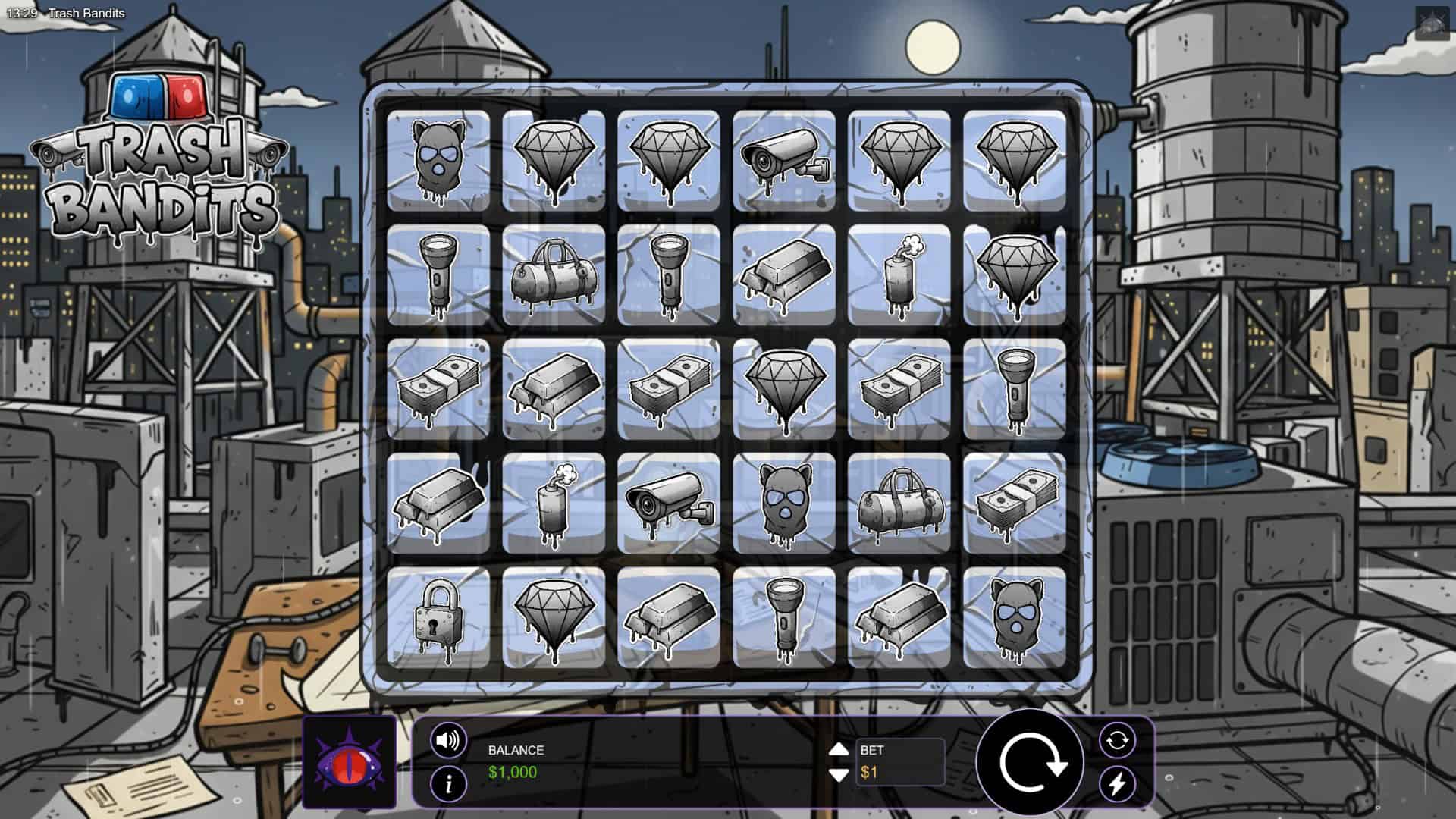 Trash Bandits slot gameplay reels