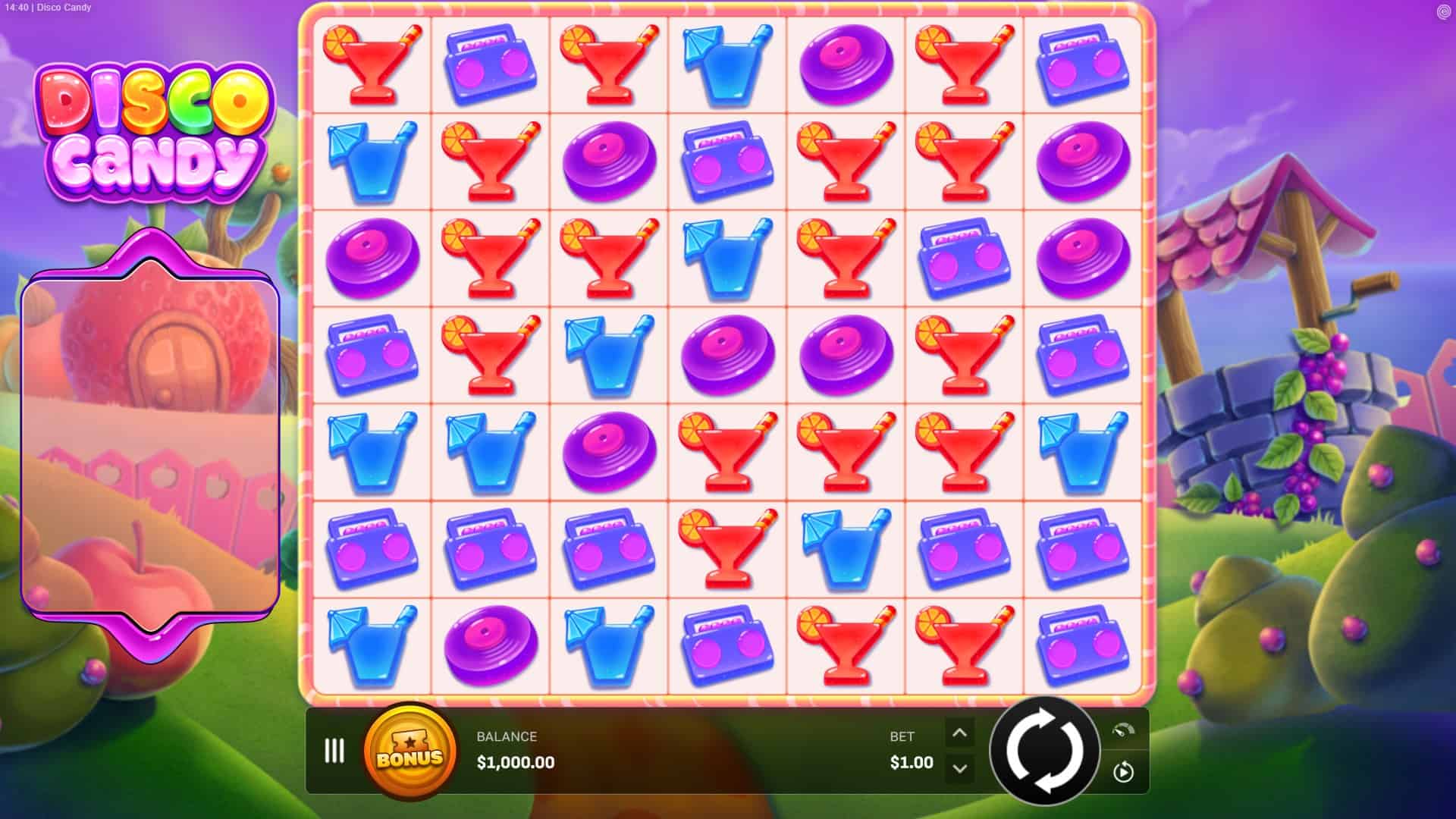 Disco Candy slot gameplay reels