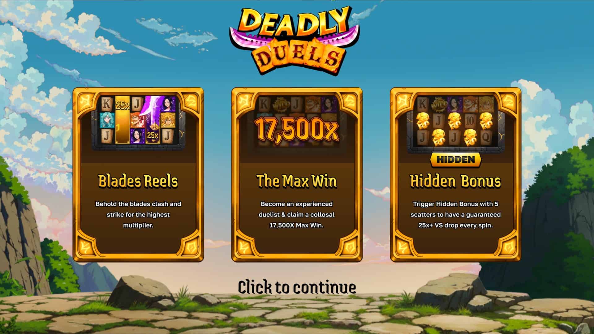 Deadly Duels slot intro screen